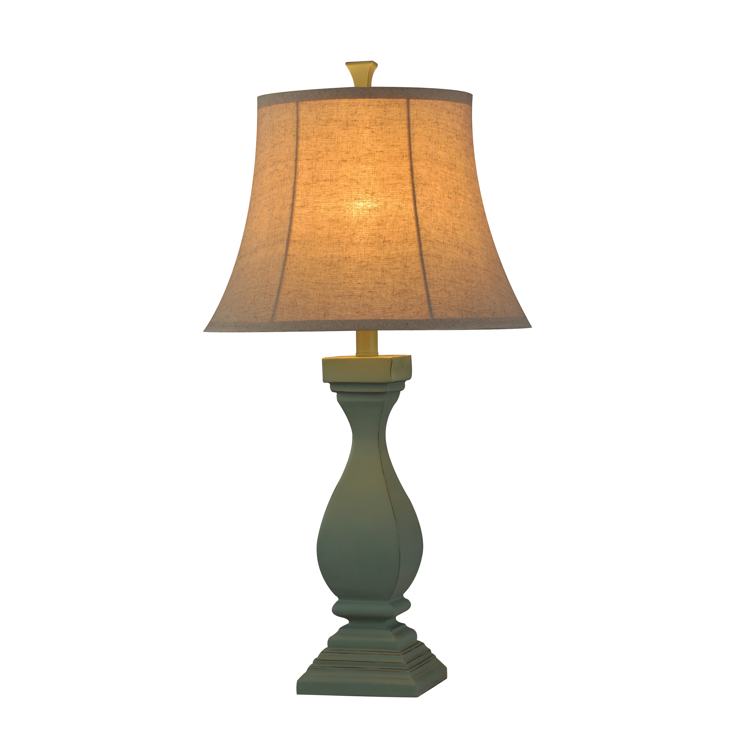 StyleCraft 30.5 in. Antique Brass Table Lamp with White Softback