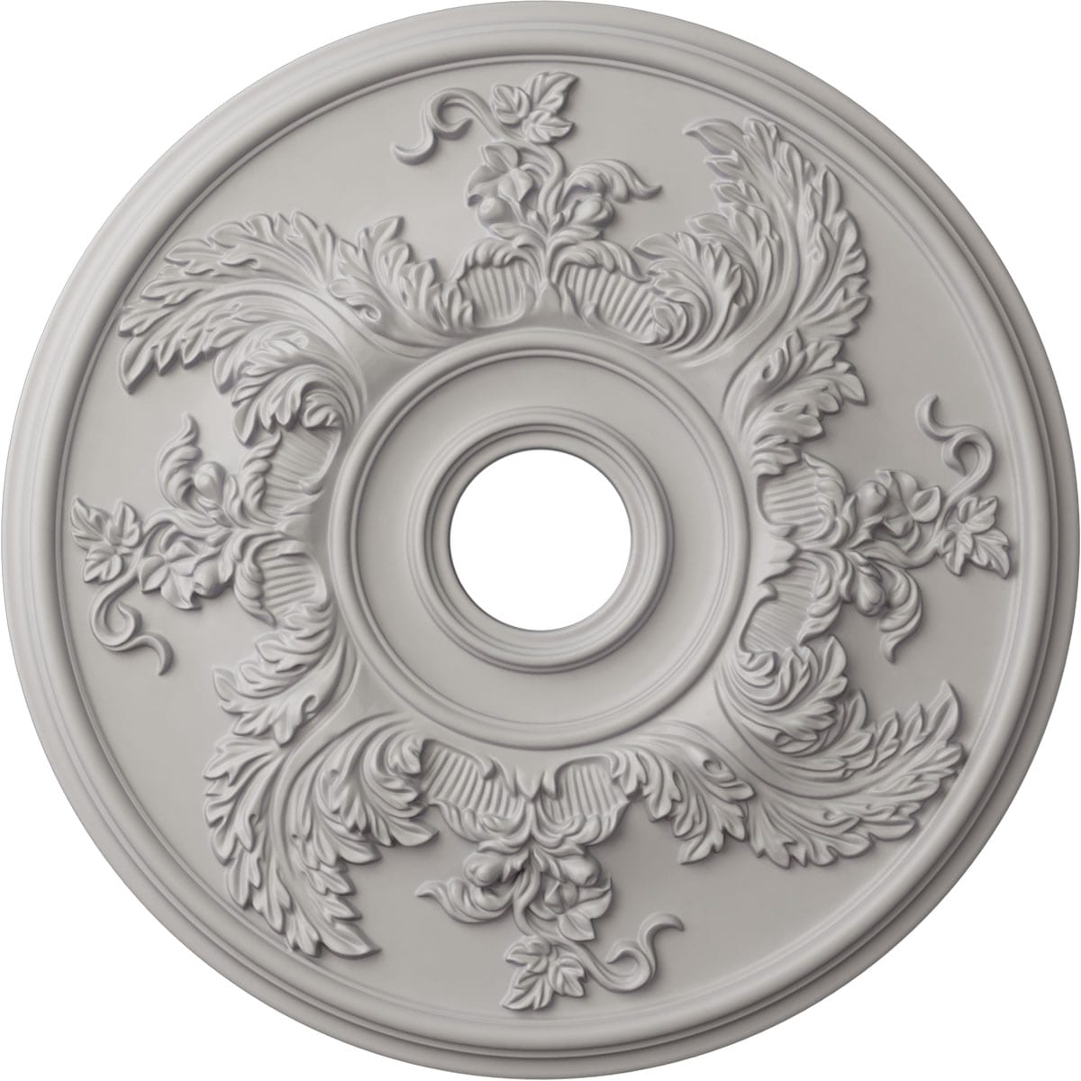 Ultra Pure White Polyurethane Acanthus Twist Ceiling Medallion