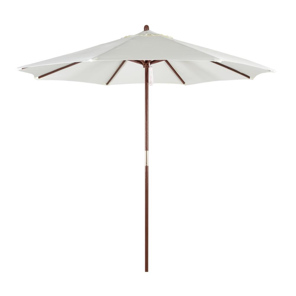 California Umbrella 9-ft Natural No-Tilt Market Patio Umbrella in the ...