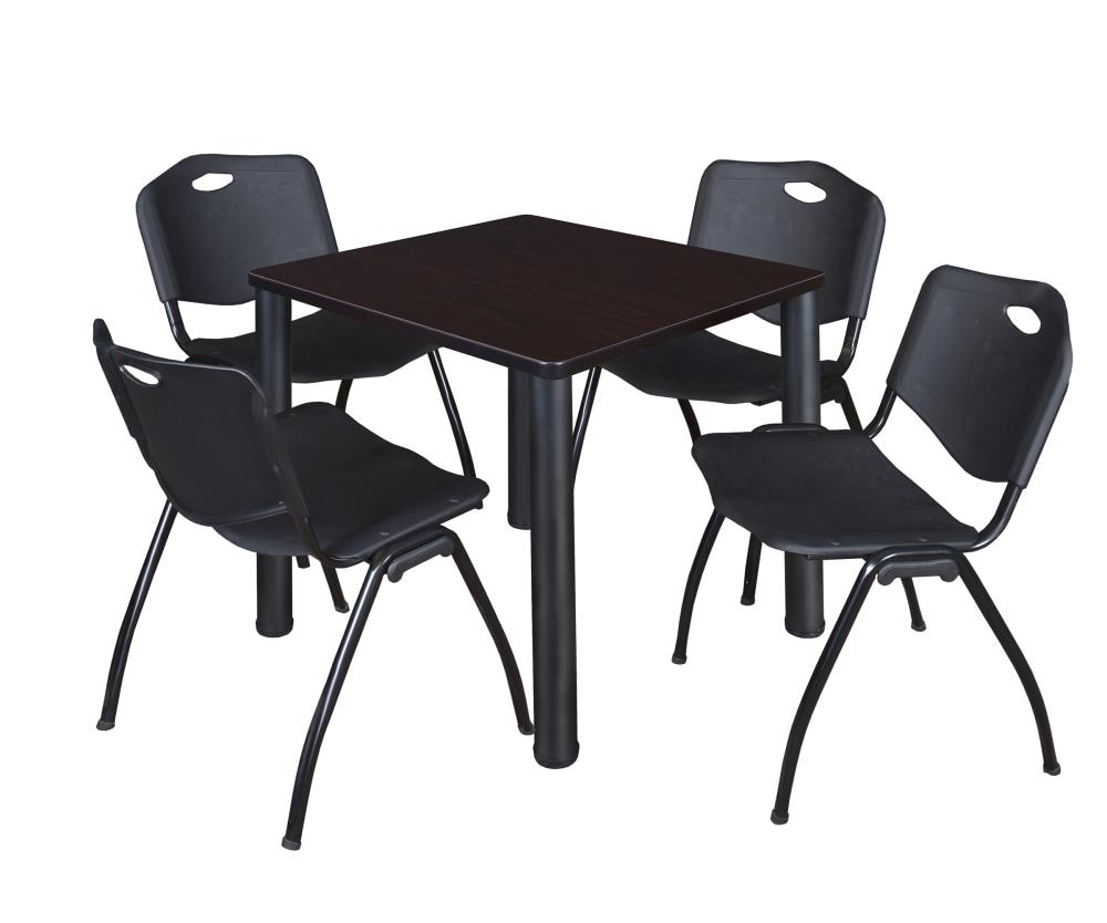 Regency TB3030MWBPBK47BK Breakroom Brown 4-Person Training Table (30-in W x 29-in H)