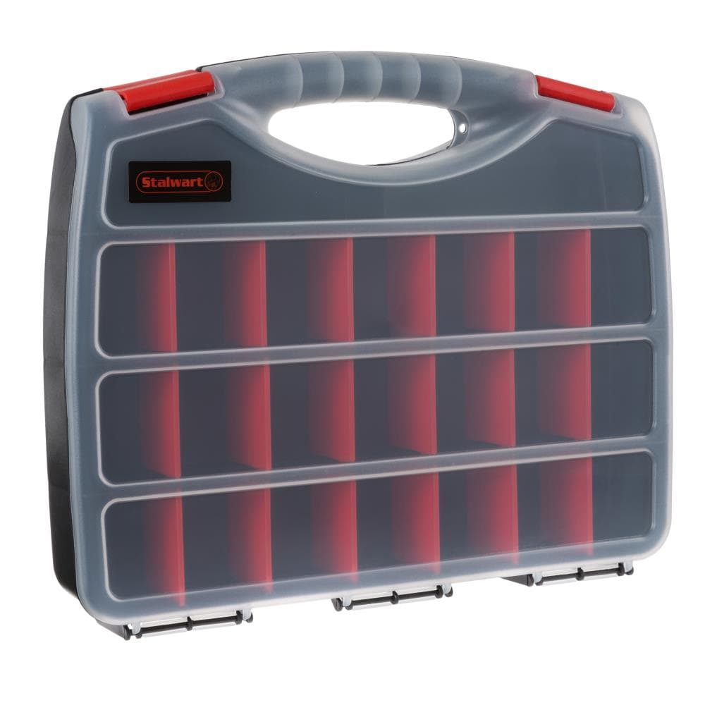 Pioneer Small Parts Storage Organizer with 11 Translucent Drawers and Built-In Handle or Wall Mounting for Organizing and Storing Hardware, Hobby and Crafts