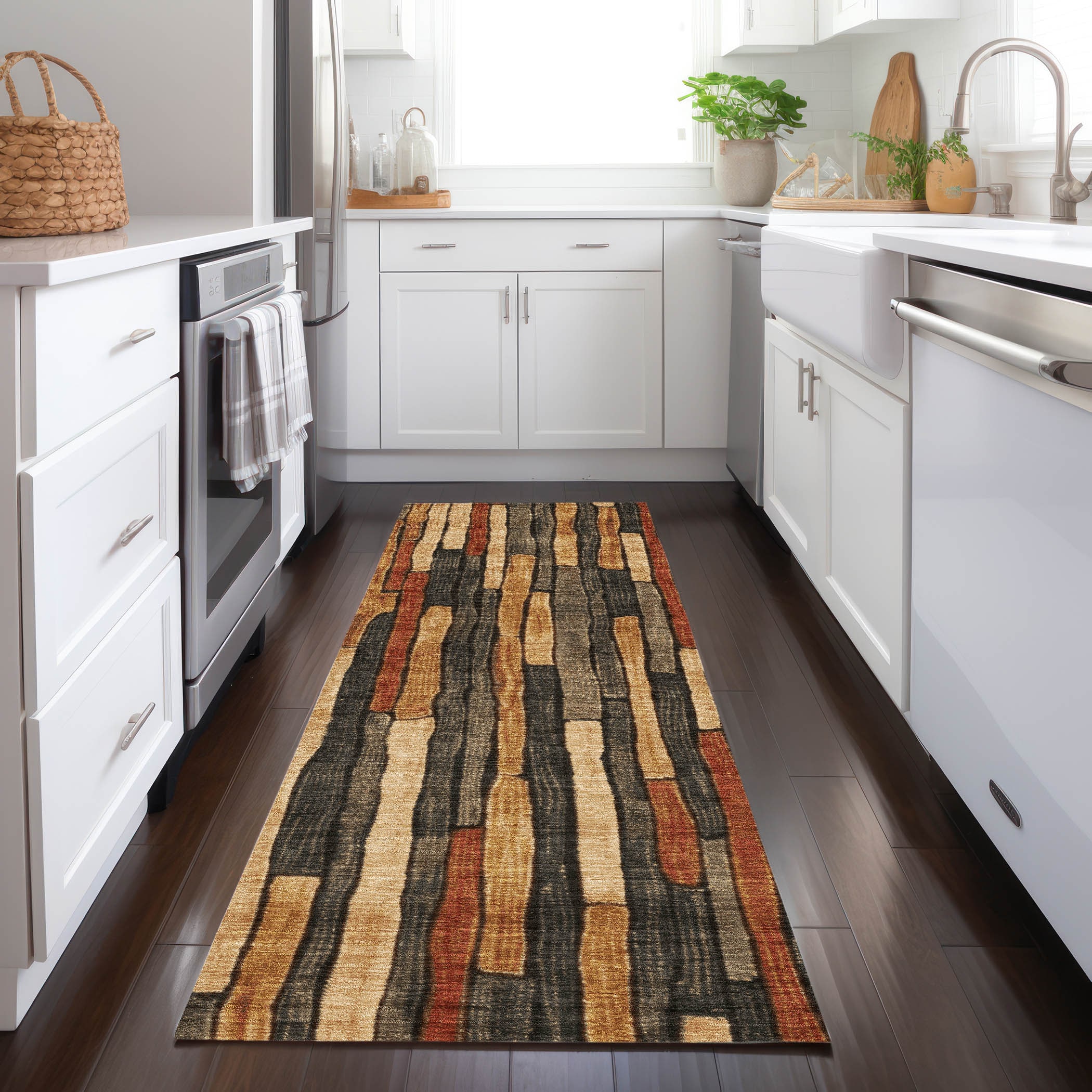 Addison Rugs ACN1302CF2X8 Chantille ACN1302CF 2 x 7 (ft) Polyester Coffee Rectangular Indoor/Outdoor Geometric Machine washable Runner rug