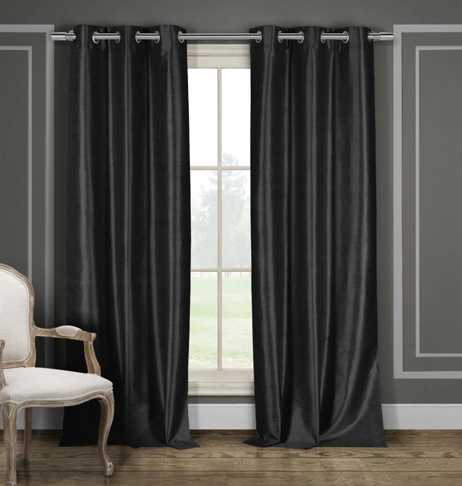 Duck River Textile DAEN 13788=12 96-in Black Blackout Standard Lined Grommet Curtain Panel Pair