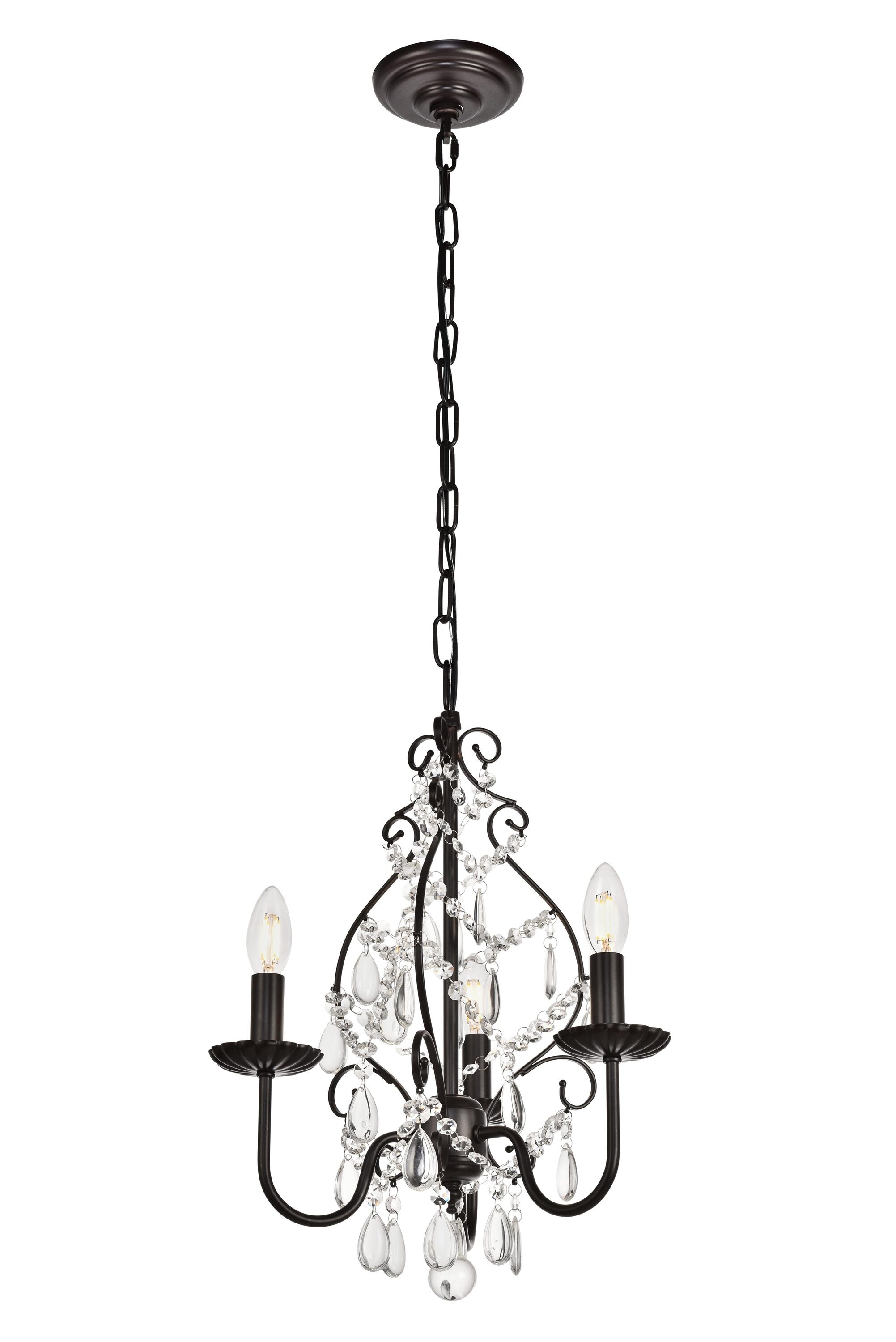 Elegant Oil Rubbed Bronze Pendant with Clear Crystal Accents