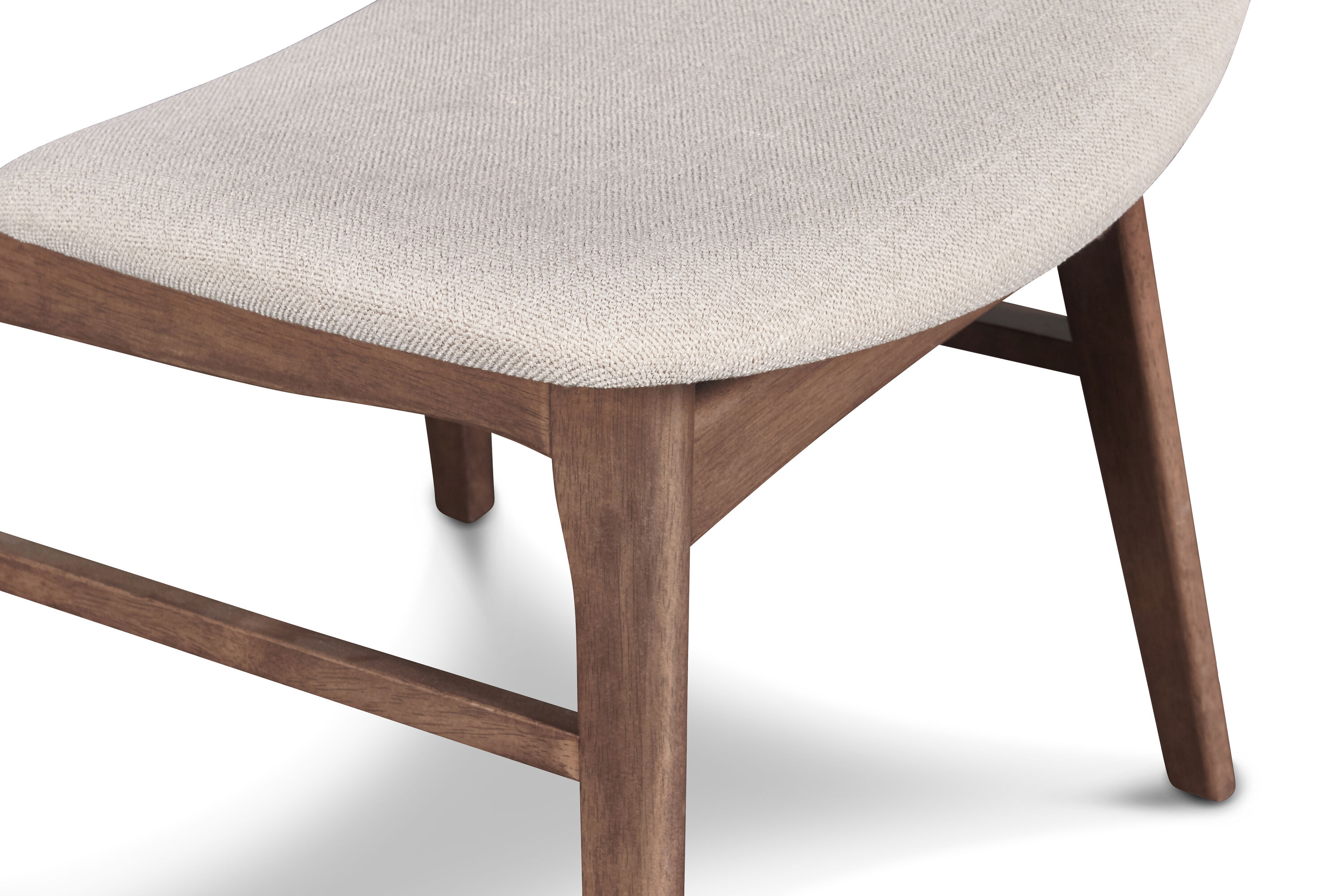 Oscar Walnut and Beige Upholstered Side Chairs, Set of 2
