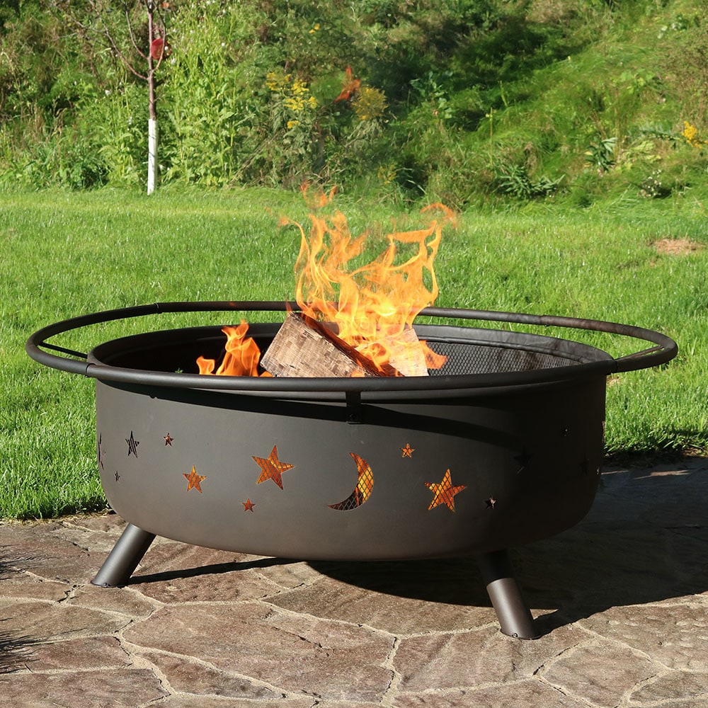 Sunnydaze Decor 41.5-in W Black Steel Wood-Burning Fire Pit - 3