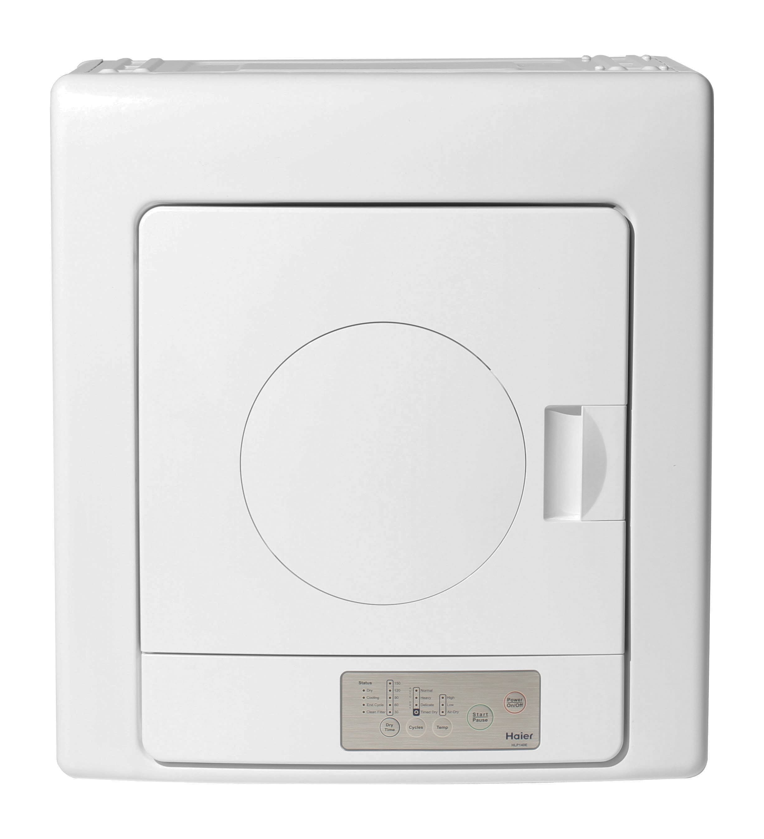 GE 3.6-cu ft Stackable Portable Electric Dryer (White On White)