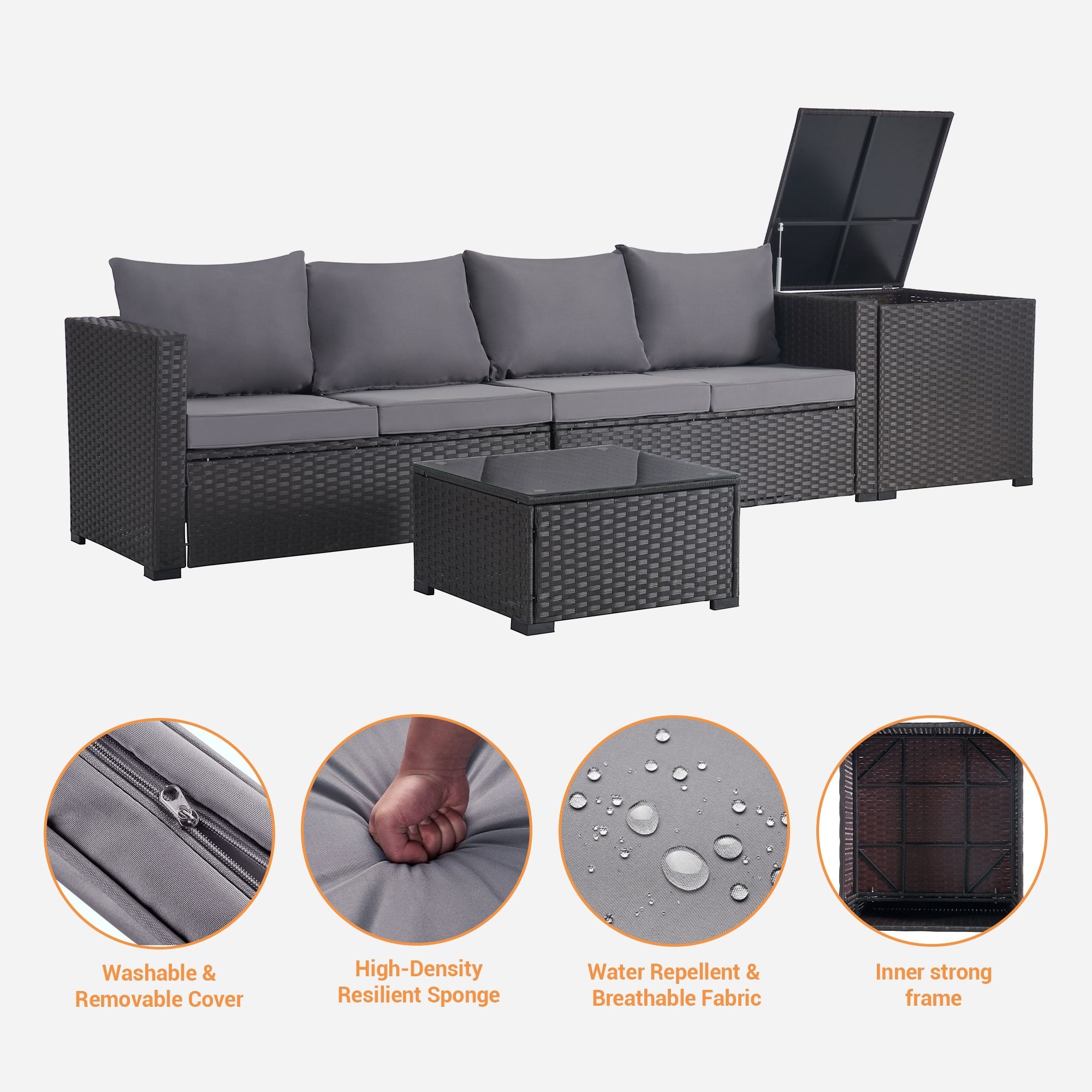SANSTAR L-WS-C3-LY Patio-Conversation-Sets - View #7