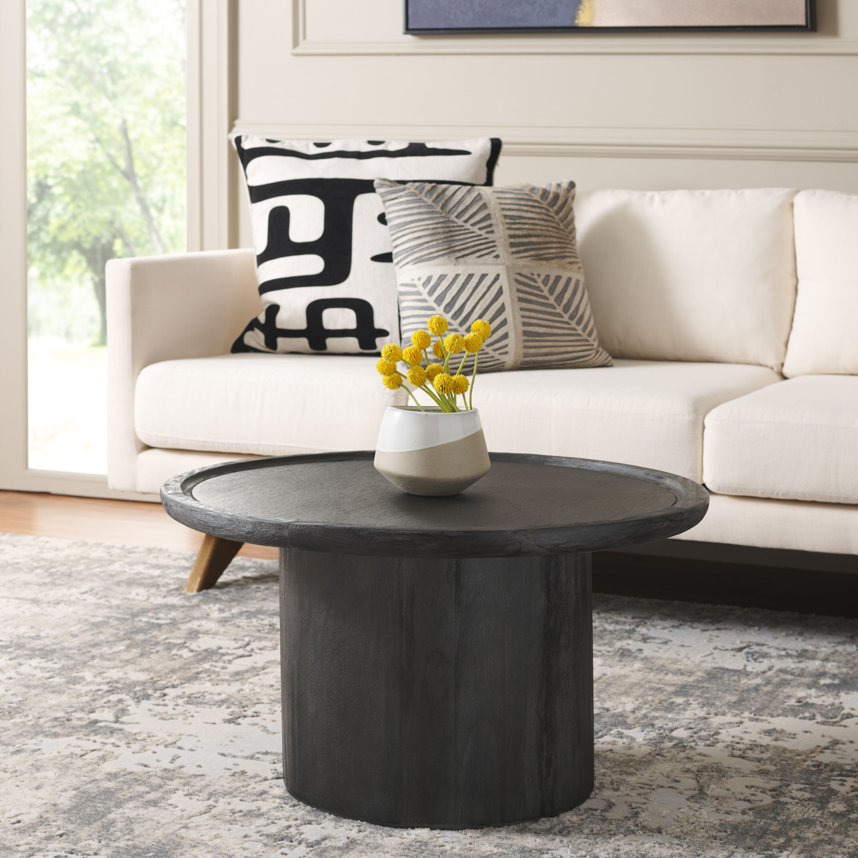 Safavieh COF6600C Veneer Mindi Wood Farmhouse Coffee Table