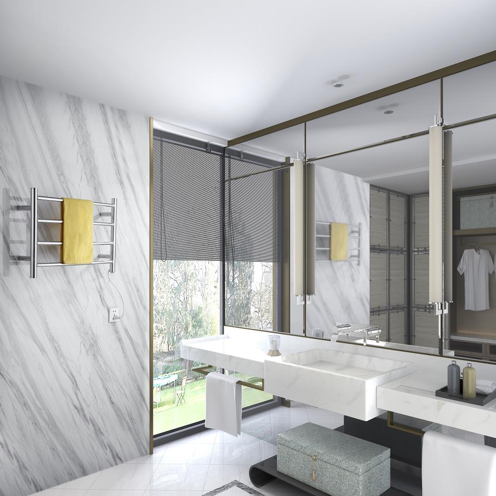 Polished Chrome Stainless Steel Wall Mounted Towel Warmer
