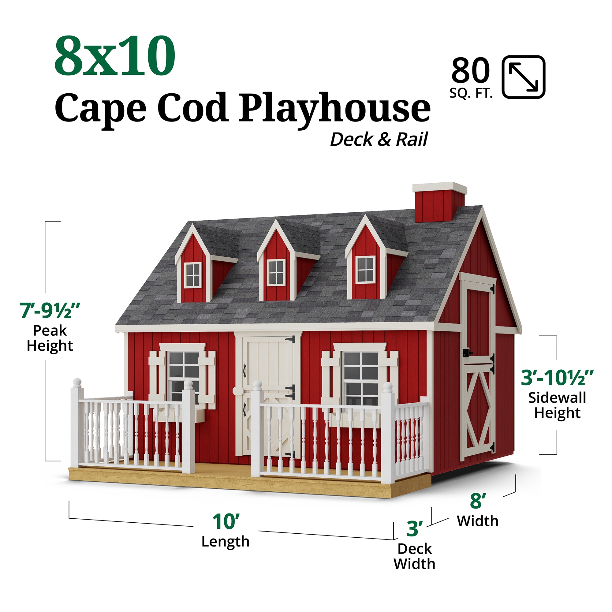Little Cottage Co 8X10 CCP-PNK-FK-DR playhouses - View #3