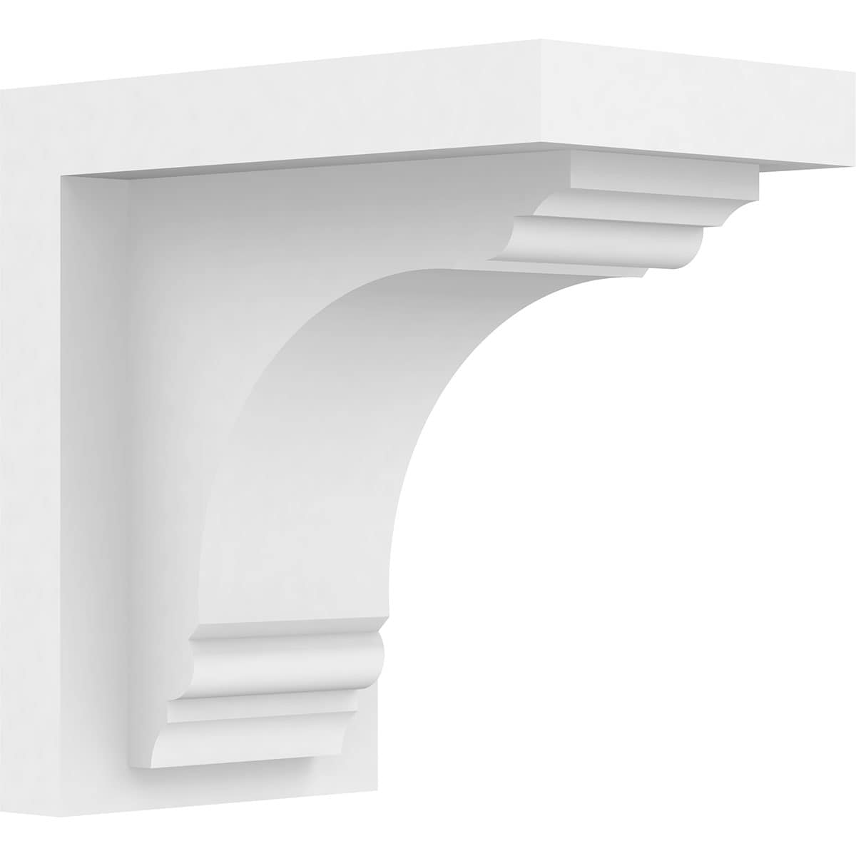 Ekena Millwork BKTP05X08X08WAR Standard WarrenGrade 5-in x 8-in x 8-in Off-white PVC Standard bracket