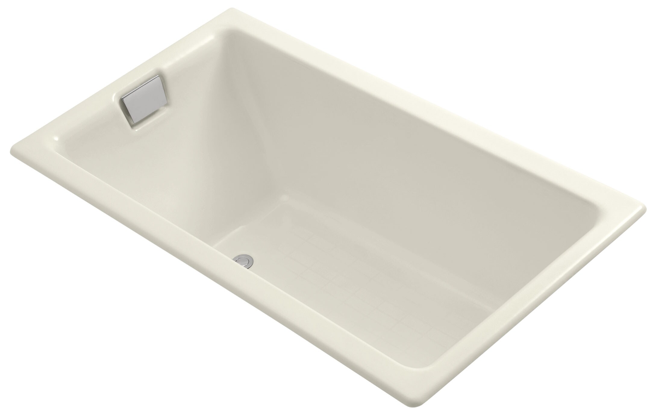 KOHLER 855-96 Tea-for-Two 36.0-Inches x 66.0-Inches Biscuit Cast iron Rectangular Drop-in Bathtub ( Reversible Drain )