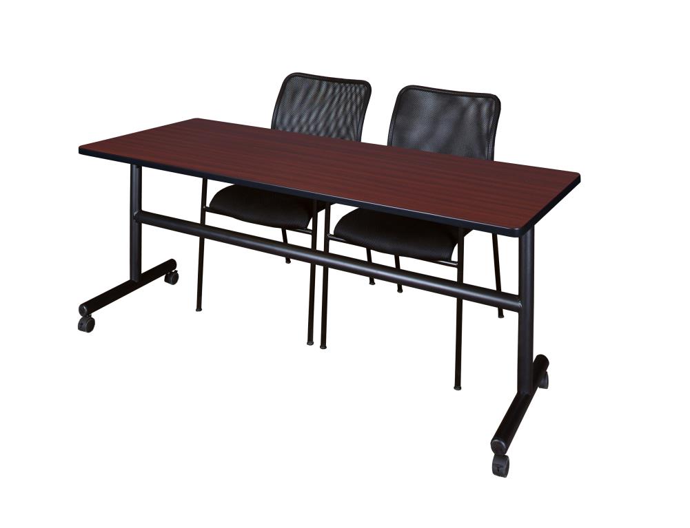 Regency MKFT7224MH75BK Training Brown 4-Person Training Table (72-in W x 29-in H)