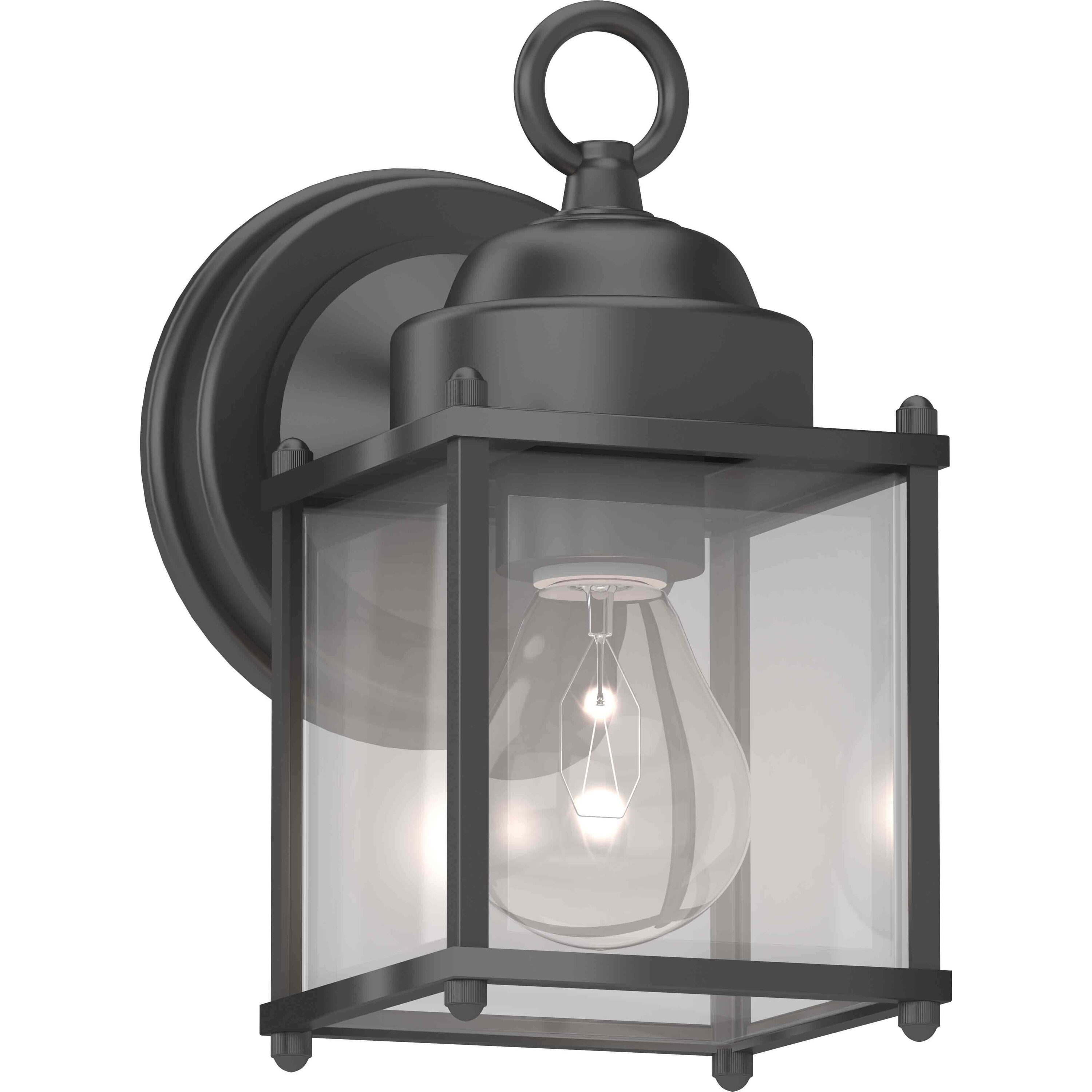 Volume Lighting V9270-5 1 -Light 8-in H Black Hardwired Outdoor Wall Light
