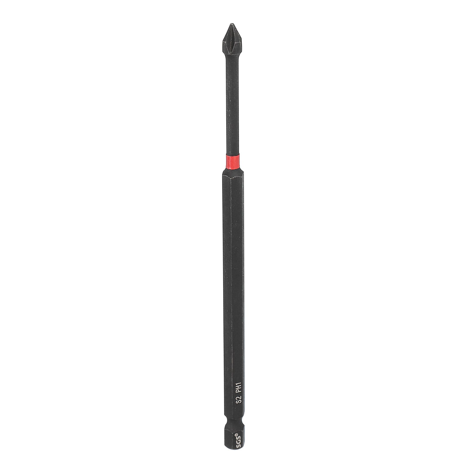 Harfington #1 Phillips Impact Screwdriver Bit PH1 1/4 Inch Hex Shank 6 Inch (150mm) Long Magnetic Cross Head Drill Bits S2 Steel Industrial Screw Driver for Impact Power Drivers Black/Red #S26050800UX6323