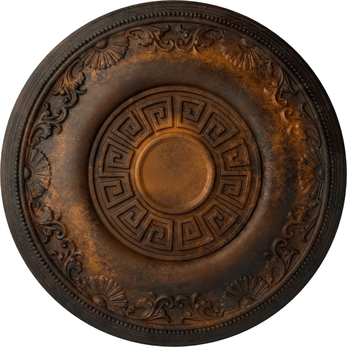 Ekena Millwork CM25NERUS Nestor 25.875-in W x 25.875-in L Painted Rust Polyurethane Whole Ceiling Medallion