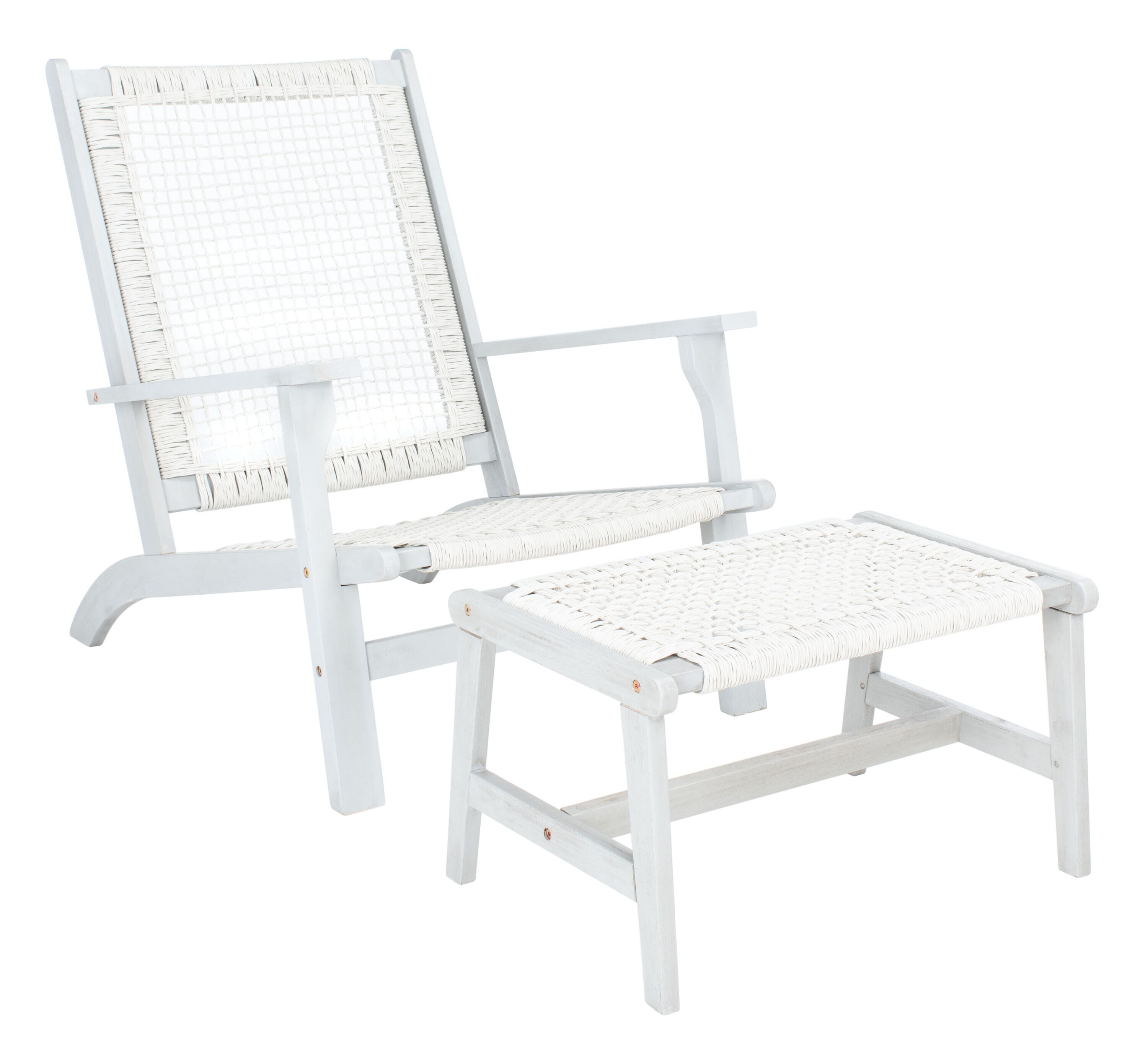 Safavieh PAT7076B Chantelle 5 -Piece Patio Conversation Set with Gray SAFAVIEH
