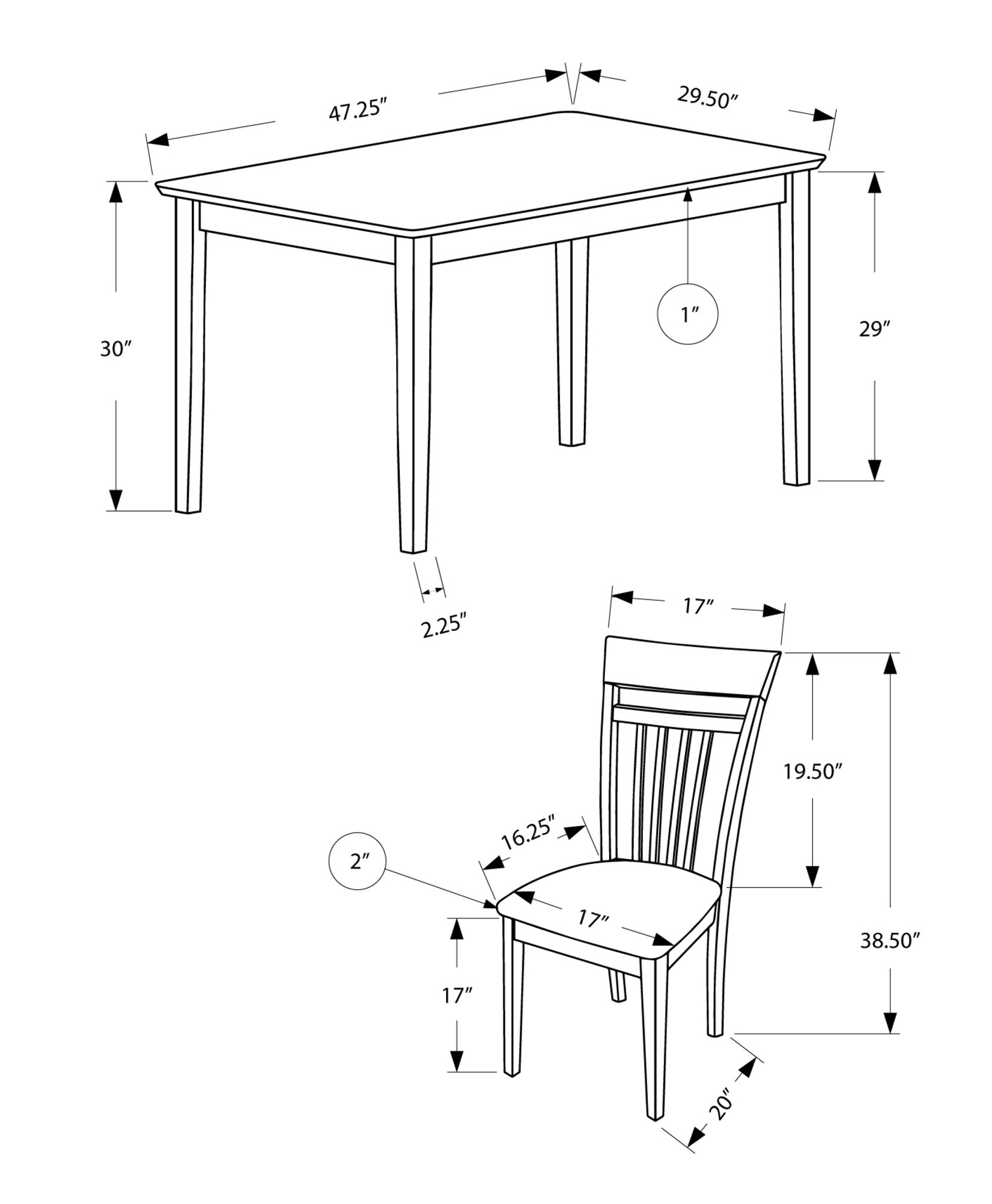 Monarch Specialties Walnut Transitional Dining Room Set with ...