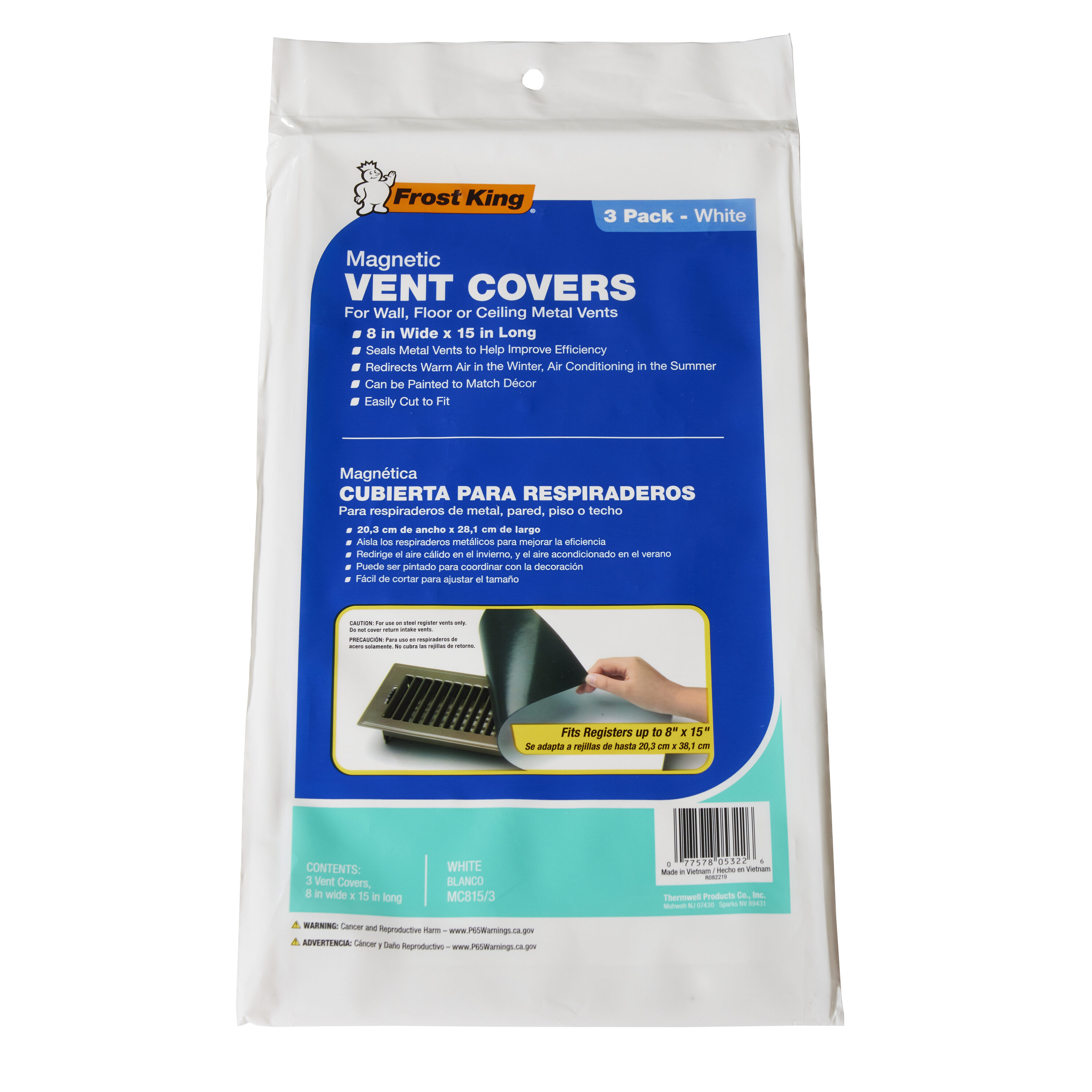 XFasten Magnetic Vent Cover, 8 x 17 (Pack of 5)