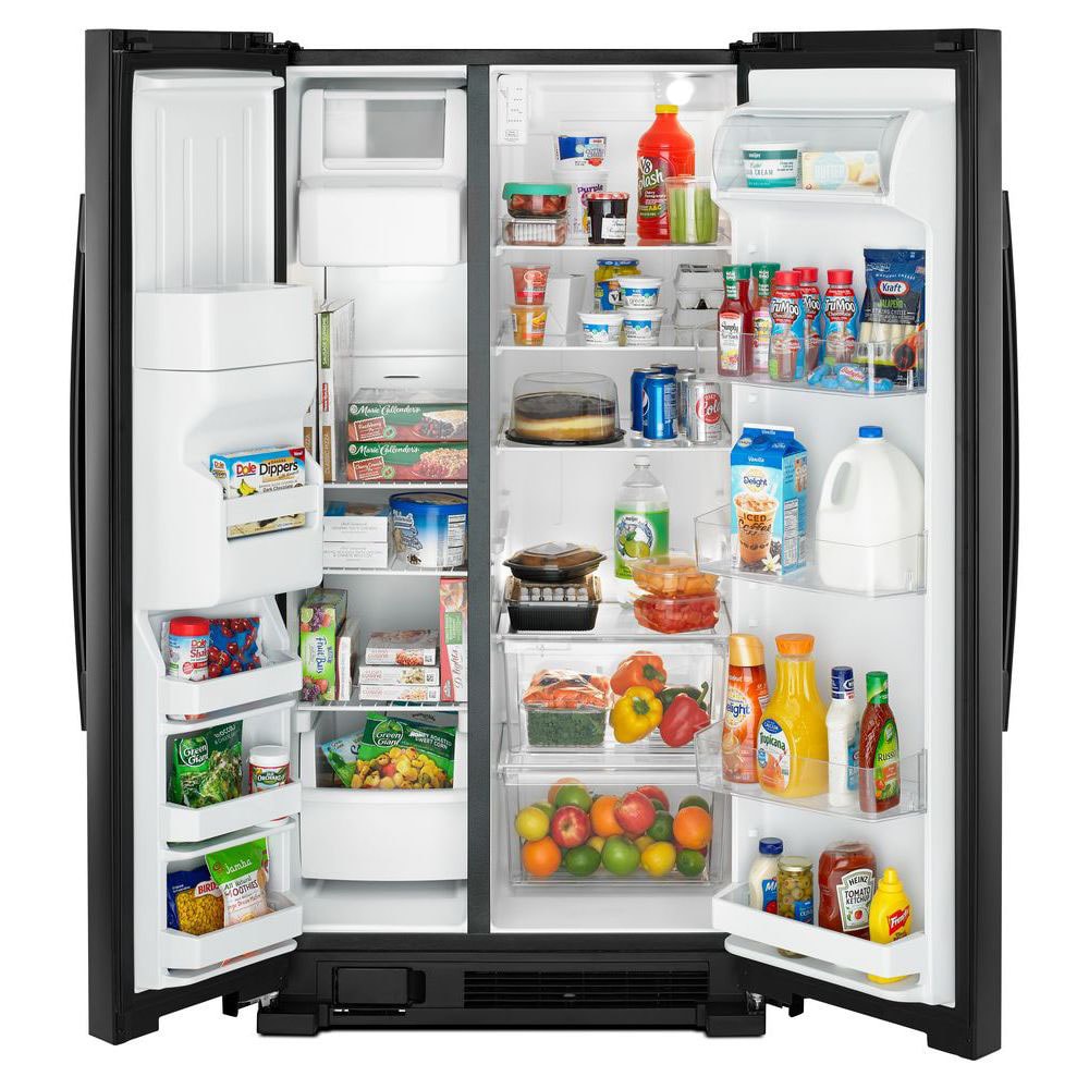 Amana 21.4-cu ft Side-by-Side Refrigerator with Ice Maker, Water and ...