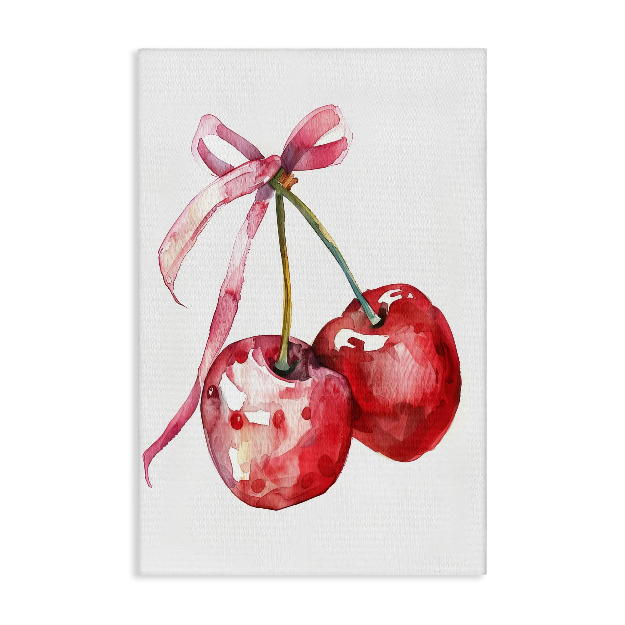 Stupell Industries BT-650-CN-30X45 Cherries Tied in Ribbon Canvas Wall Art By LSR Design Studio 30 x 45