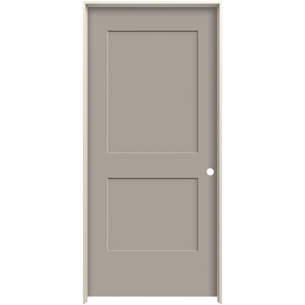 JELD-WEN LOWOLJW226100258 32-in x 80-in Linen Solid Core 2-panel Square Left Hand Smooth Prefinished Molded Composite Flat Jamb Single Prehung Interior Door