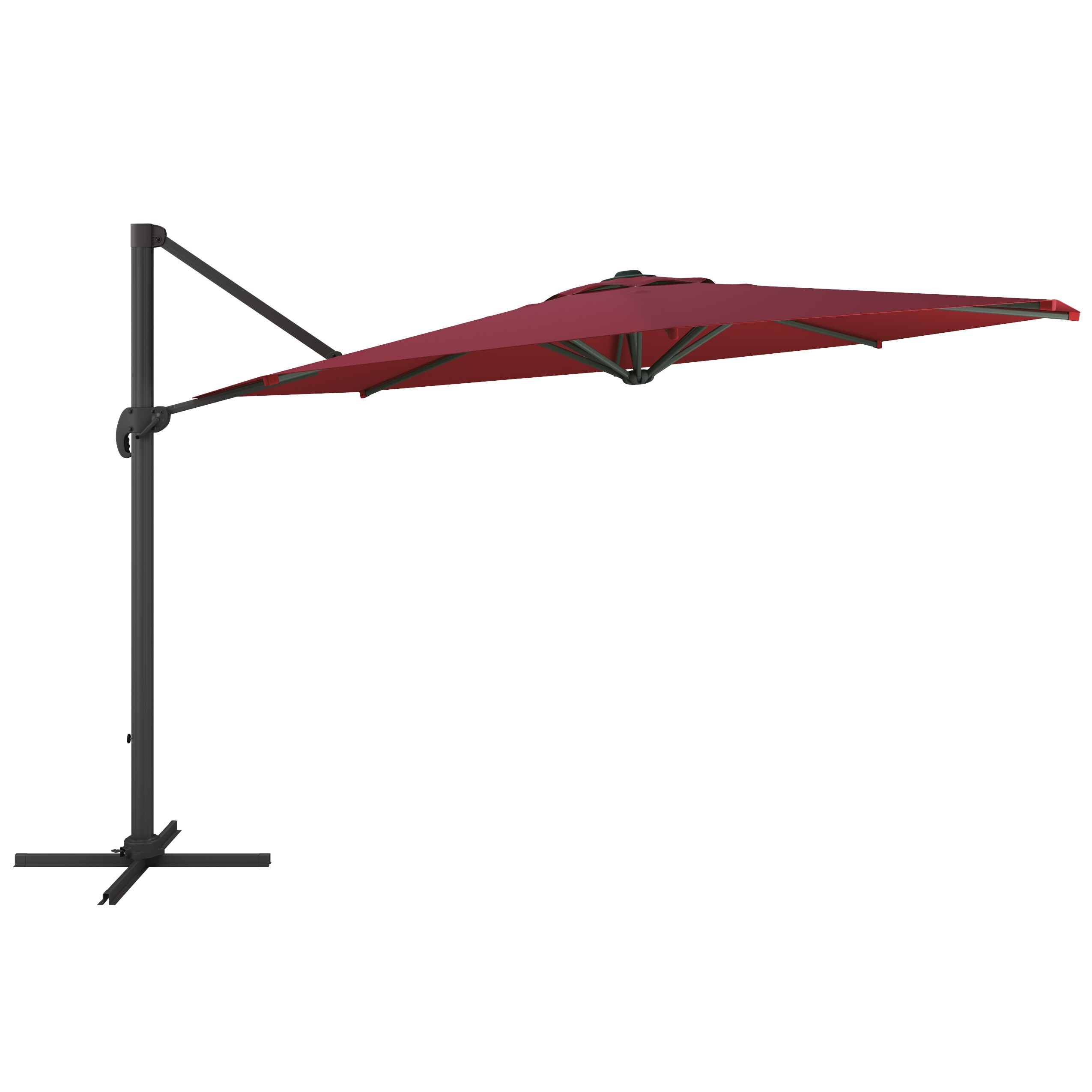 CorLiving PPU-550-U 11.5-ft Aluminum Red Slide-tilt Offset Patio Umbrella