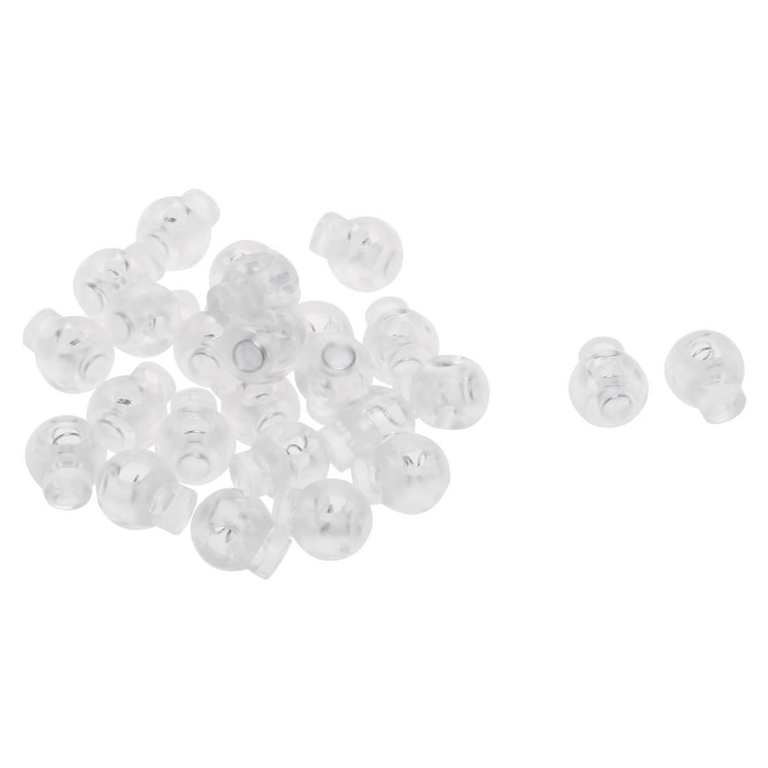 Unique Bargains 25pcs Plastic Cord Lock Stopper End Spring Stop Toggle Fastener Stopper Rope End for Drawstring Clothing Shoelace Bag Camping Clear #S26041500UX4864