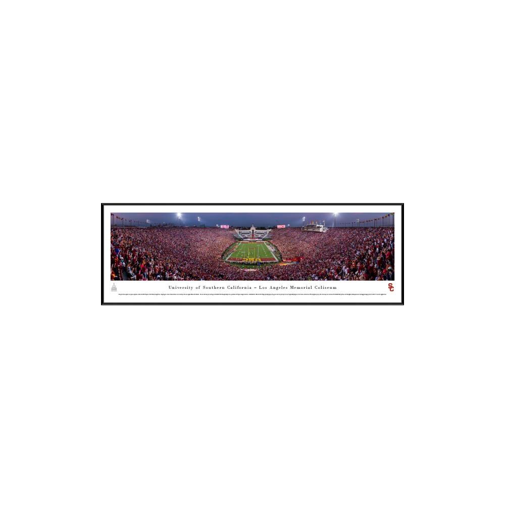 Blakeway Panoramas USC3F USC Trojans Usc Trojans James Blakeway Black Metal Framed 13.75-in H x 40.25-in W Sports Paper Print