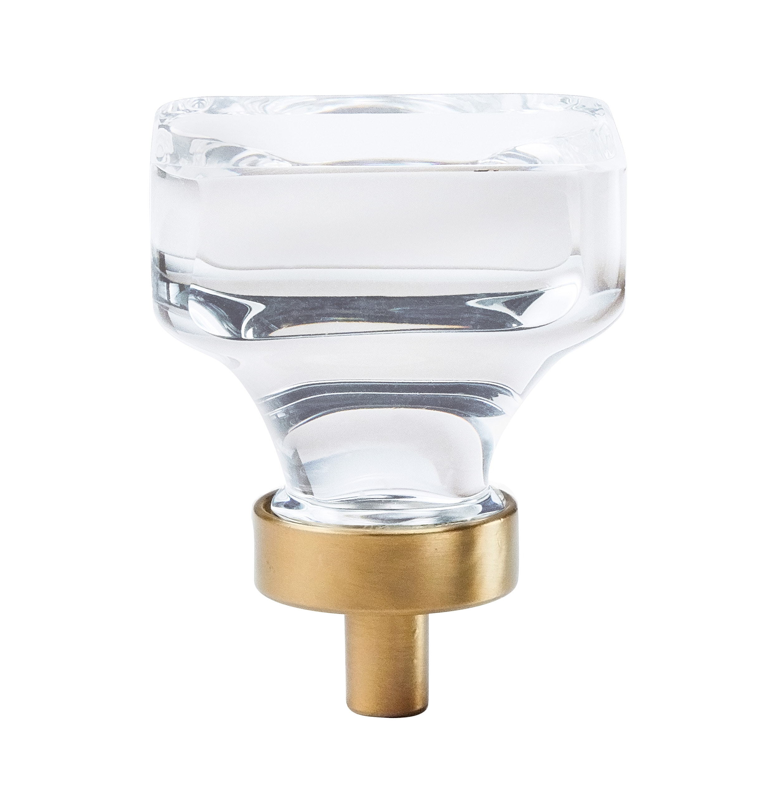 Amerock BP36653CCZ Glacio 1-3/8-in Clear and Champagne Bronze Square Contemporary Cabinet Knob
