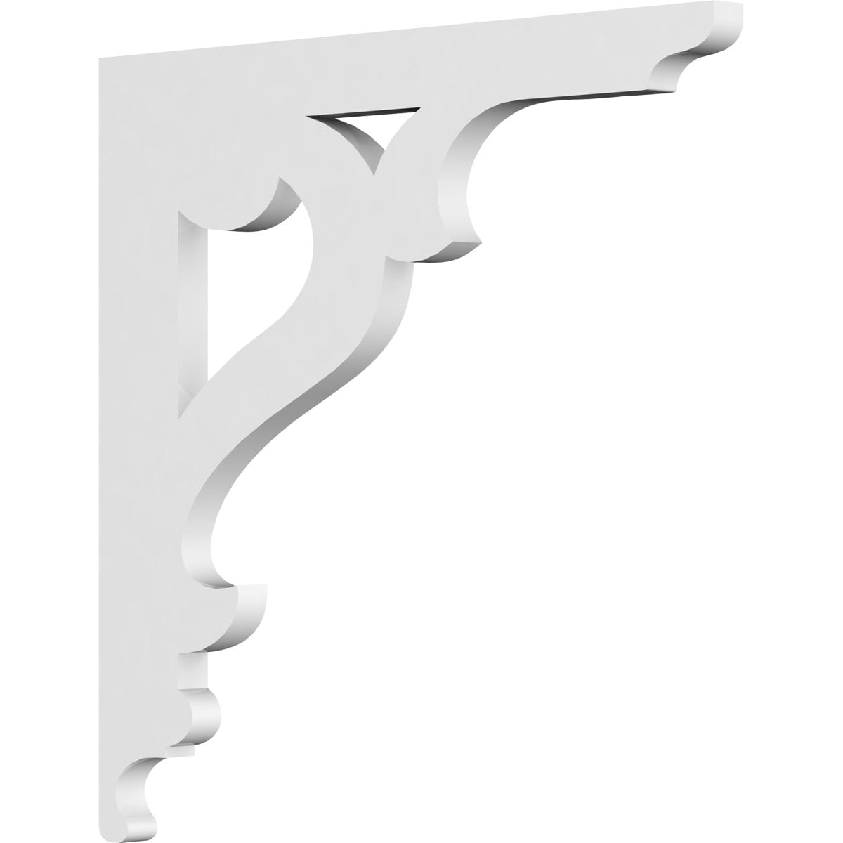 Ekena Millwork BKTP01X12X12BR Brontes 5/8-in x 12-in x 12-in Off-white PVC Standard bracket