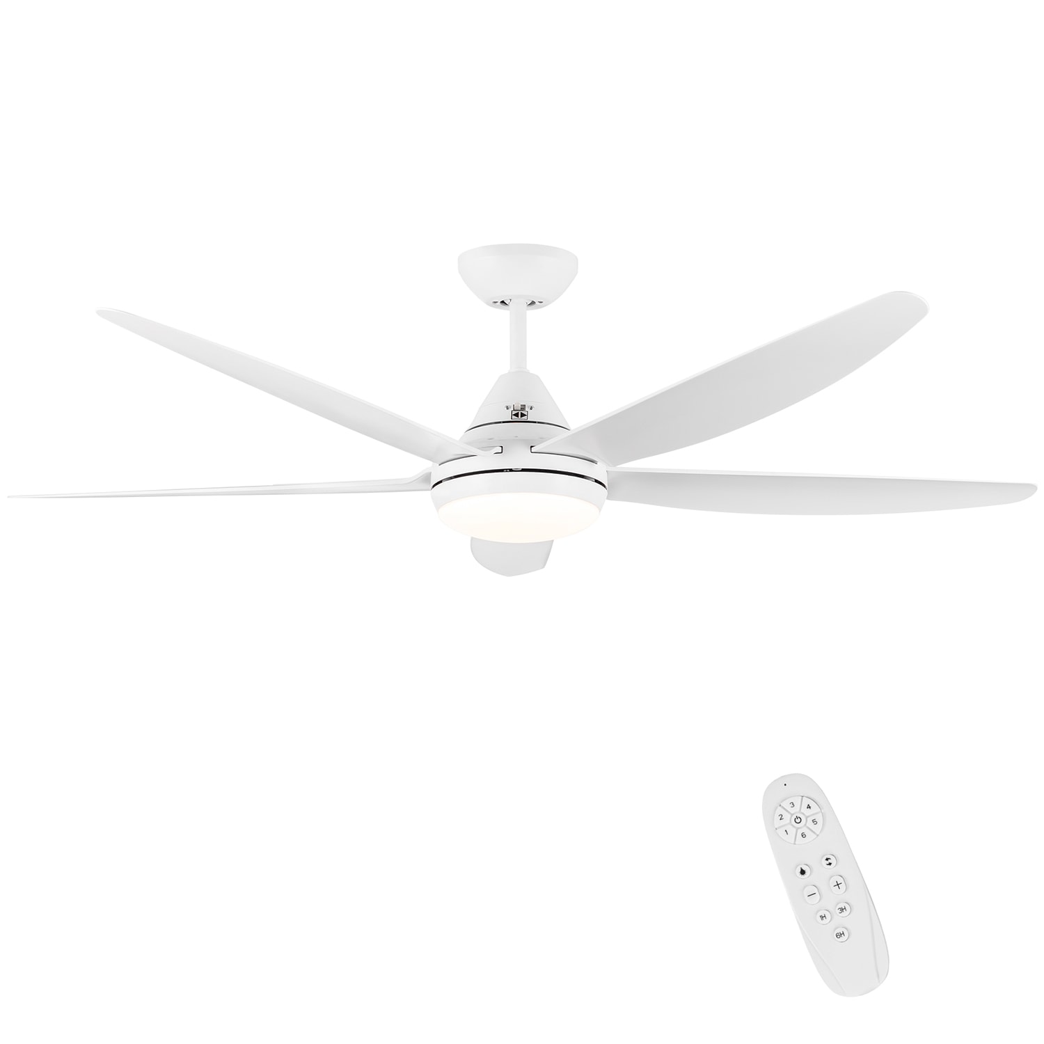 Bybafun YA8200012 56-in Color-Changing Integrated LED Outdoor White with Finished Blades Ceiling Fan With Light - Remote Included ( 5 -Blade )