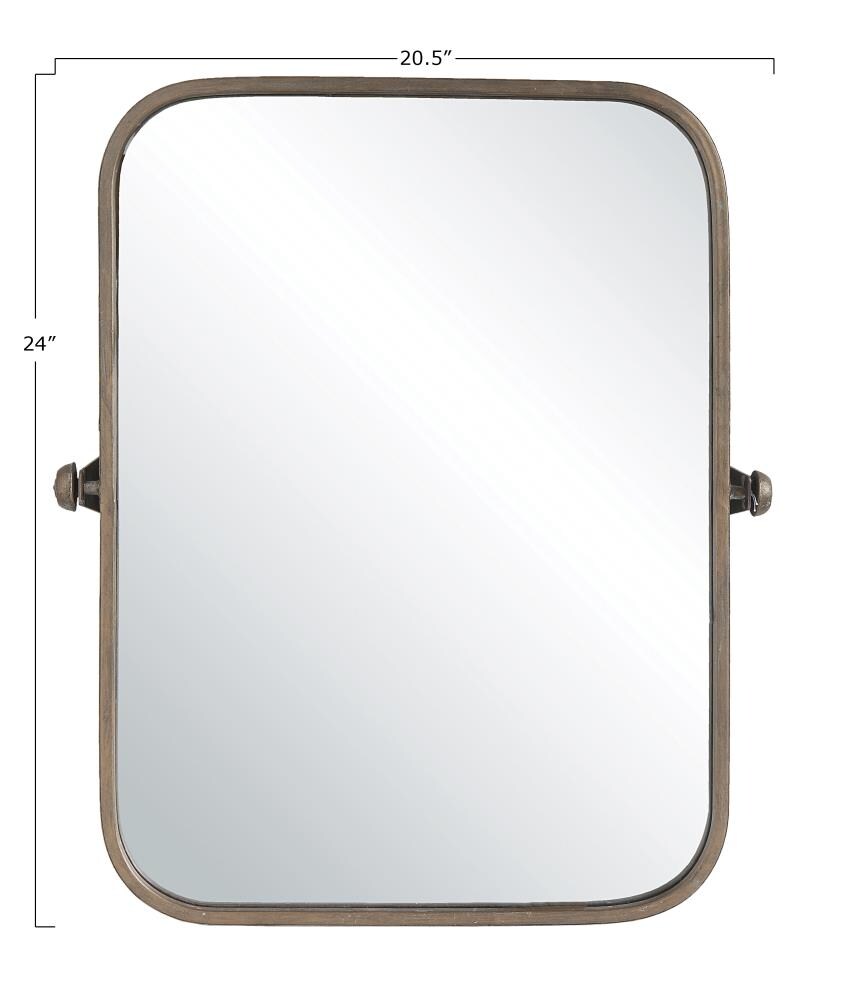 STORIED home 4.75-in W x 24-in H Silver Framed Wall Mirror DA9302 at ...