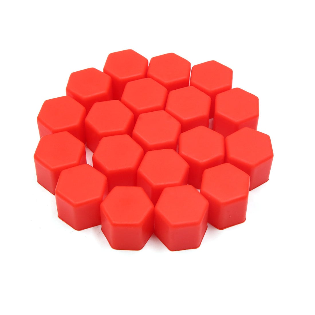 Unique Bargains 20pcs 17mm Rubber Car Wheel Tire Nut Screw Lug Dust Cover Caps Hub Protector Red Universal Replacement