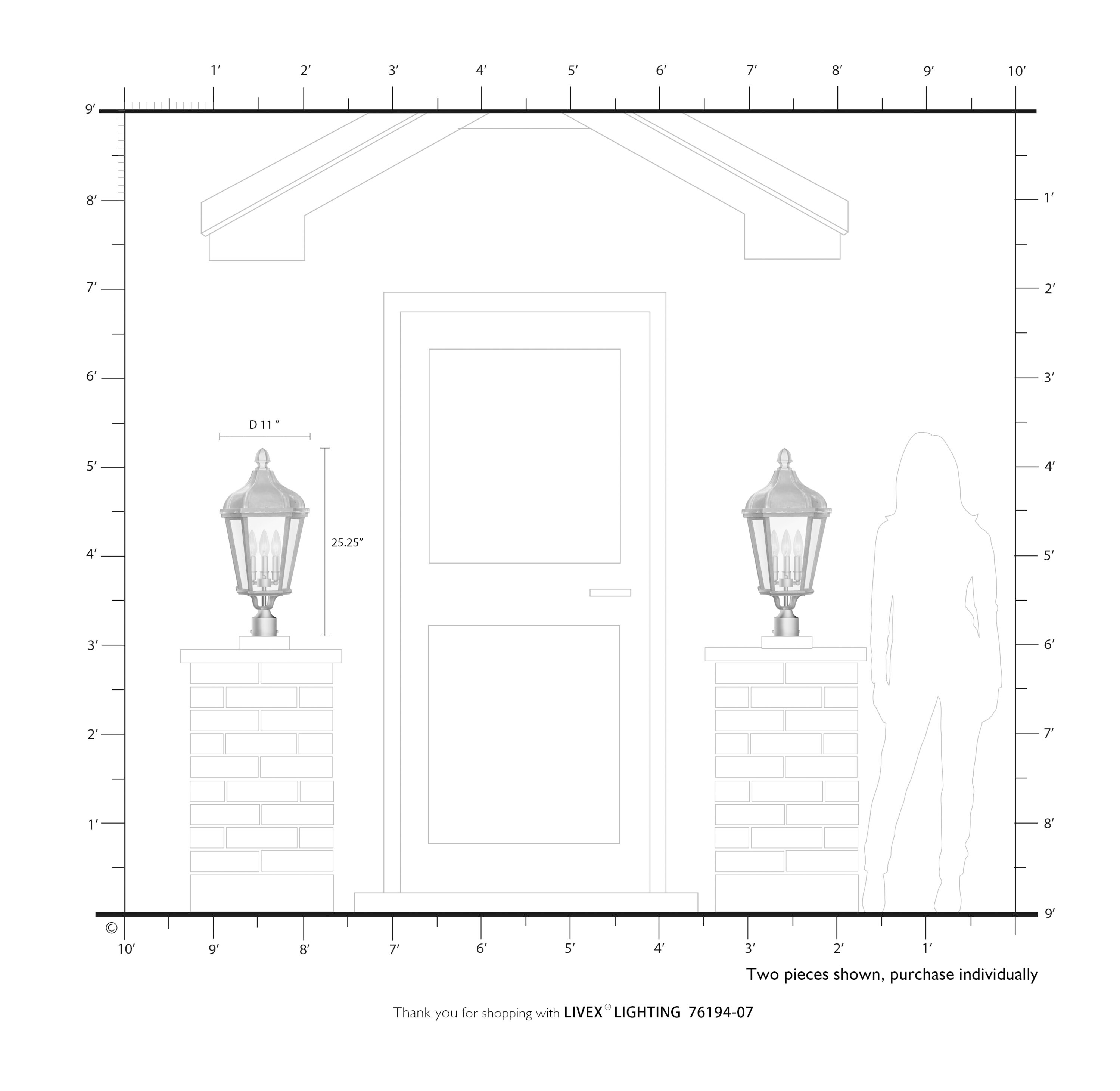 Livex Lighting 76194-07 Post-Lights - View #7