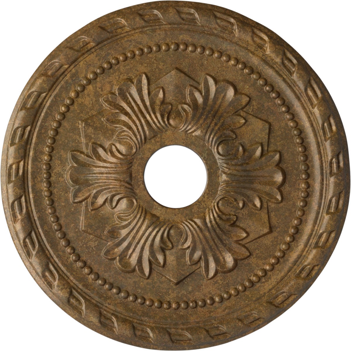 Ekena Millwork CM20PMRZS Palmetto 20.875-in W x 20.875-in L Painted Rubbed Bronze Polyurethane Whole Ceiling Medallion