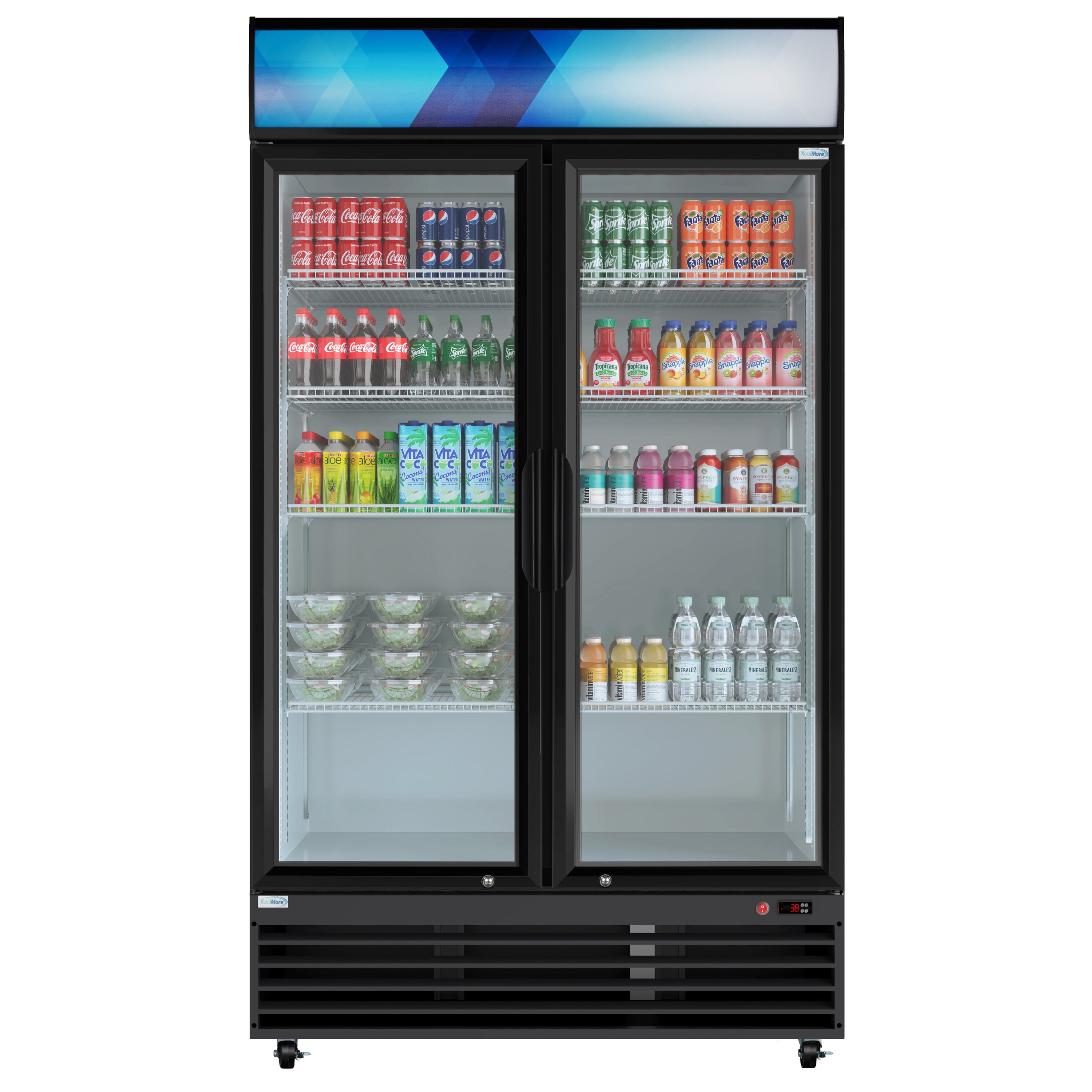 KoolMore M45-2G 35-Cu. Feet Commercial Refrigerators 2 Glass -Door Merchandiser ( Black )