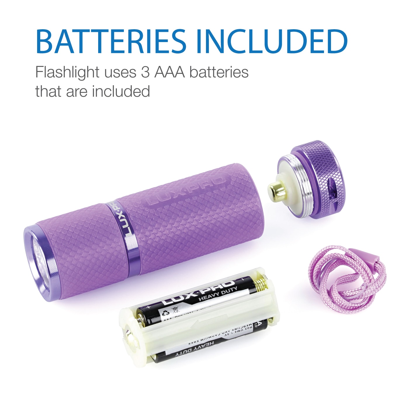 Luxpro LP395 Gels Glow-in-the-Dark LED Flashlight (Purple, Blue, Teal)