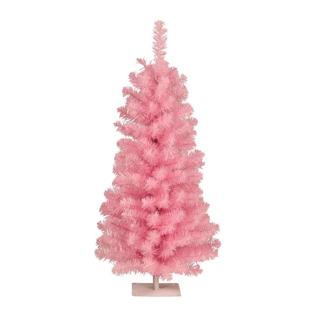 Vickerman A194030 3-Feet Slim Pink Artificial Christmas Tree