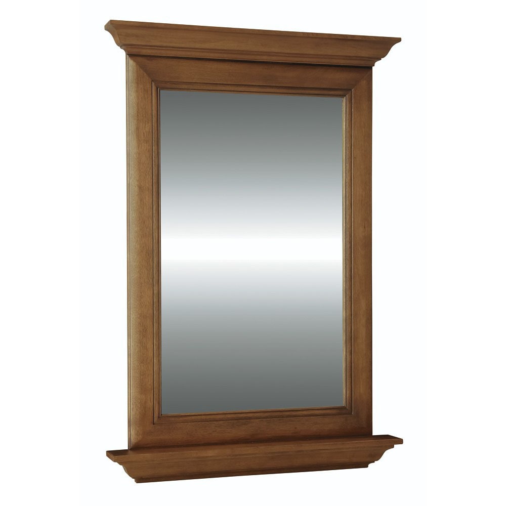 Diamond NOW Ballantyne 25-in W x 34-in H Mocha Brown with Ebony Glaze Rectangular Framed Bathroom Vanity Mirror