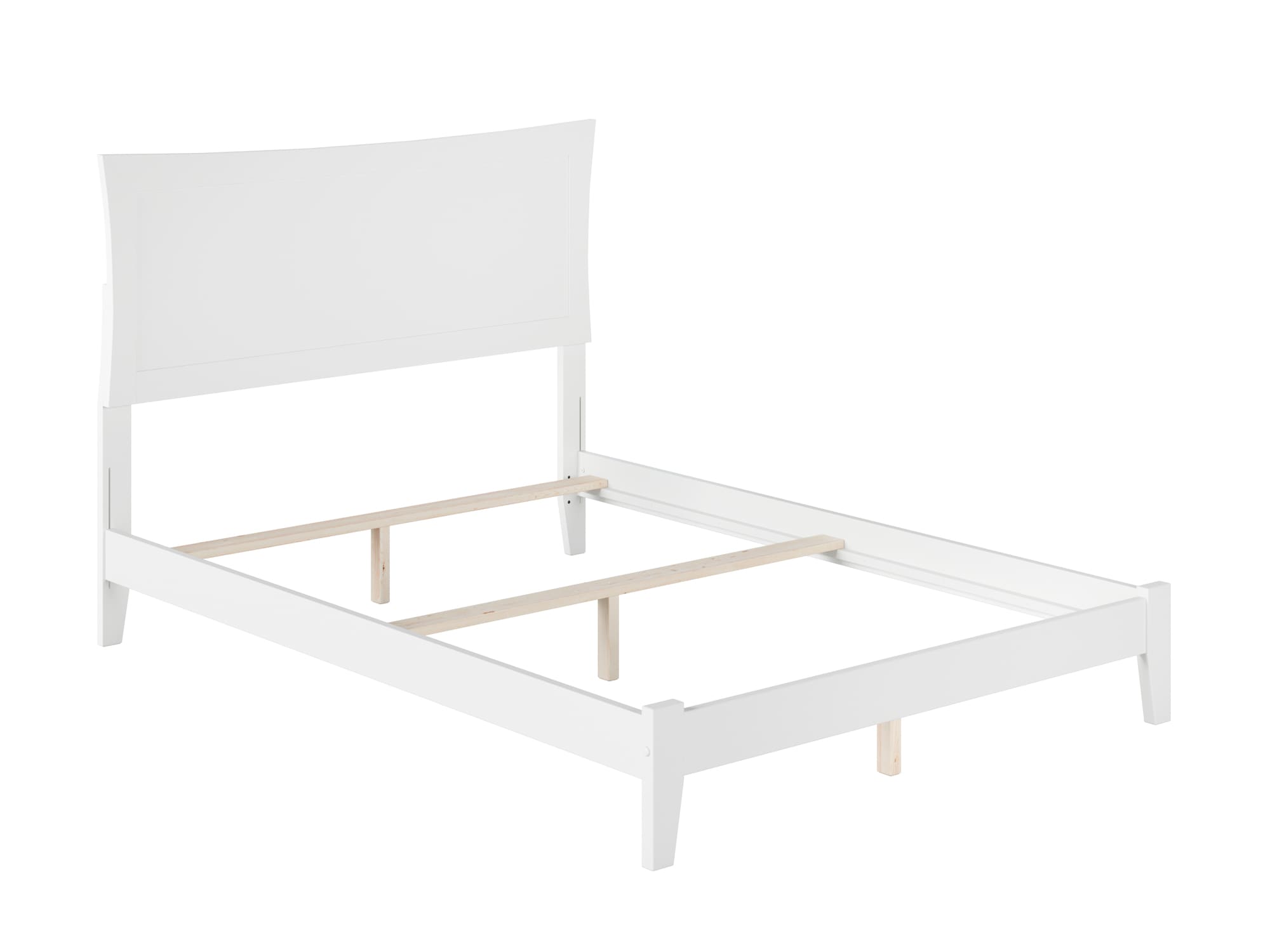 Metro Chic Full Double White Painted Rubberwood Bed with Headboard