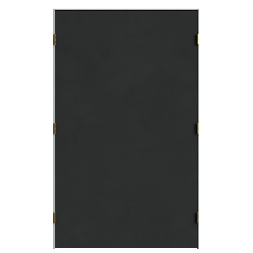 Masonite 641981 48-in x 80-in Midnight Black Solid core 1-panel Bi-parting Smooth Prefinished Molded composite Flat Jamb Double Prehung Interior Door