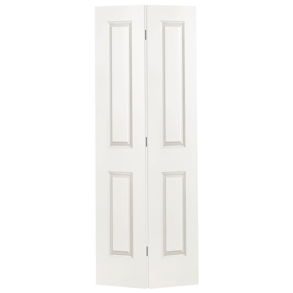 Masonite 680093 24-in x 80-in Primed 2-panel square Smooth Hollow core Primed Molded composite Closet Bifold Door ( Hardware Included )