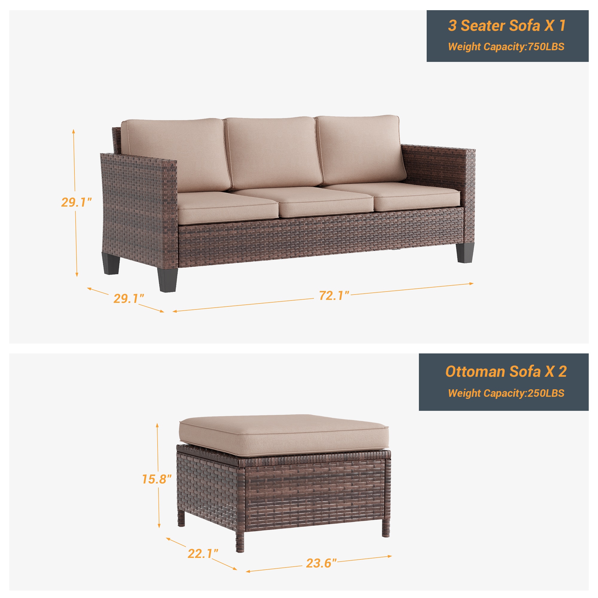 Sonkuki SD-BSD-T32R Patio-Conversation-Sets - View #2