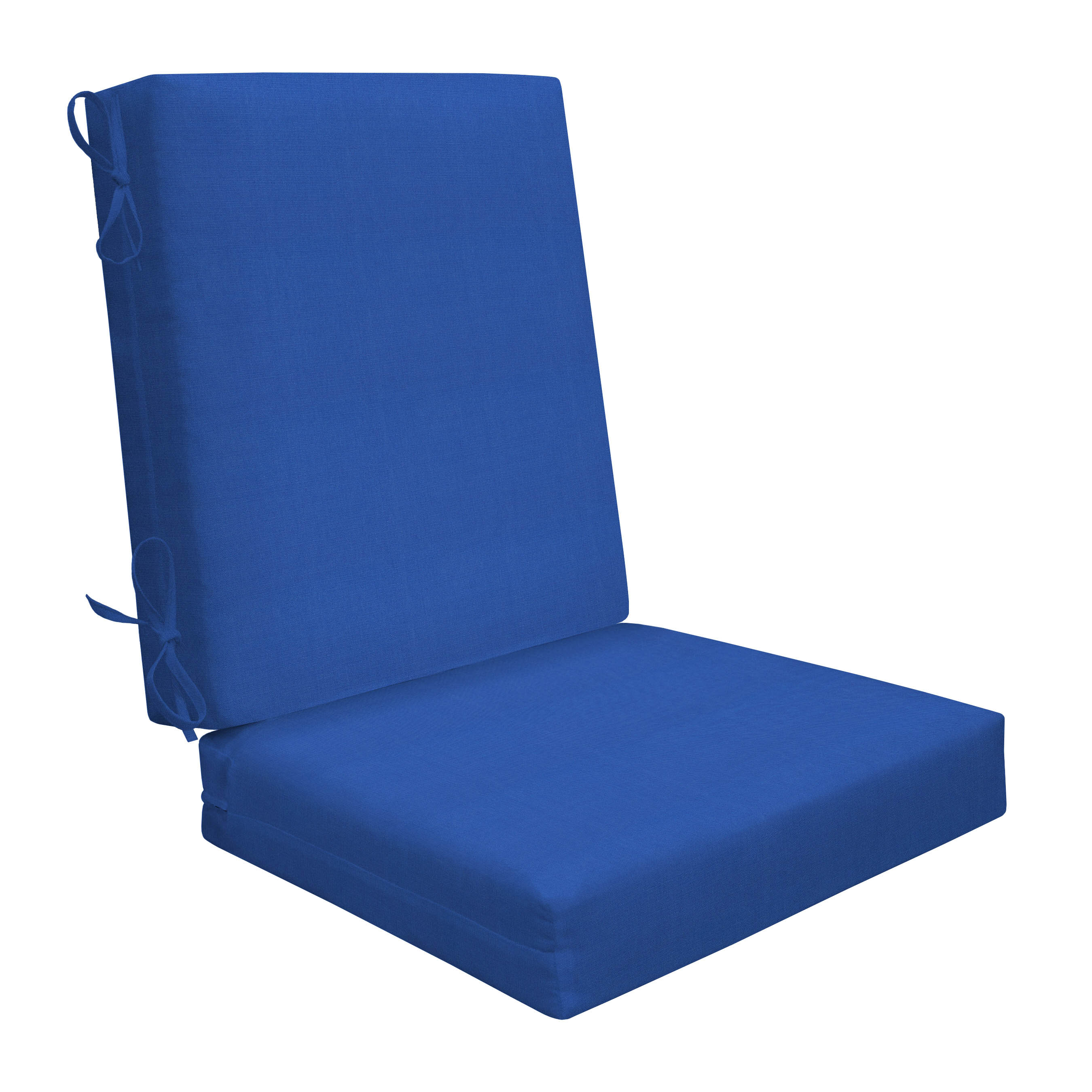 3i Products 21106S-101A167 19-in x 21-in Textured Solid Sapphire Blue High back patio chair cushion