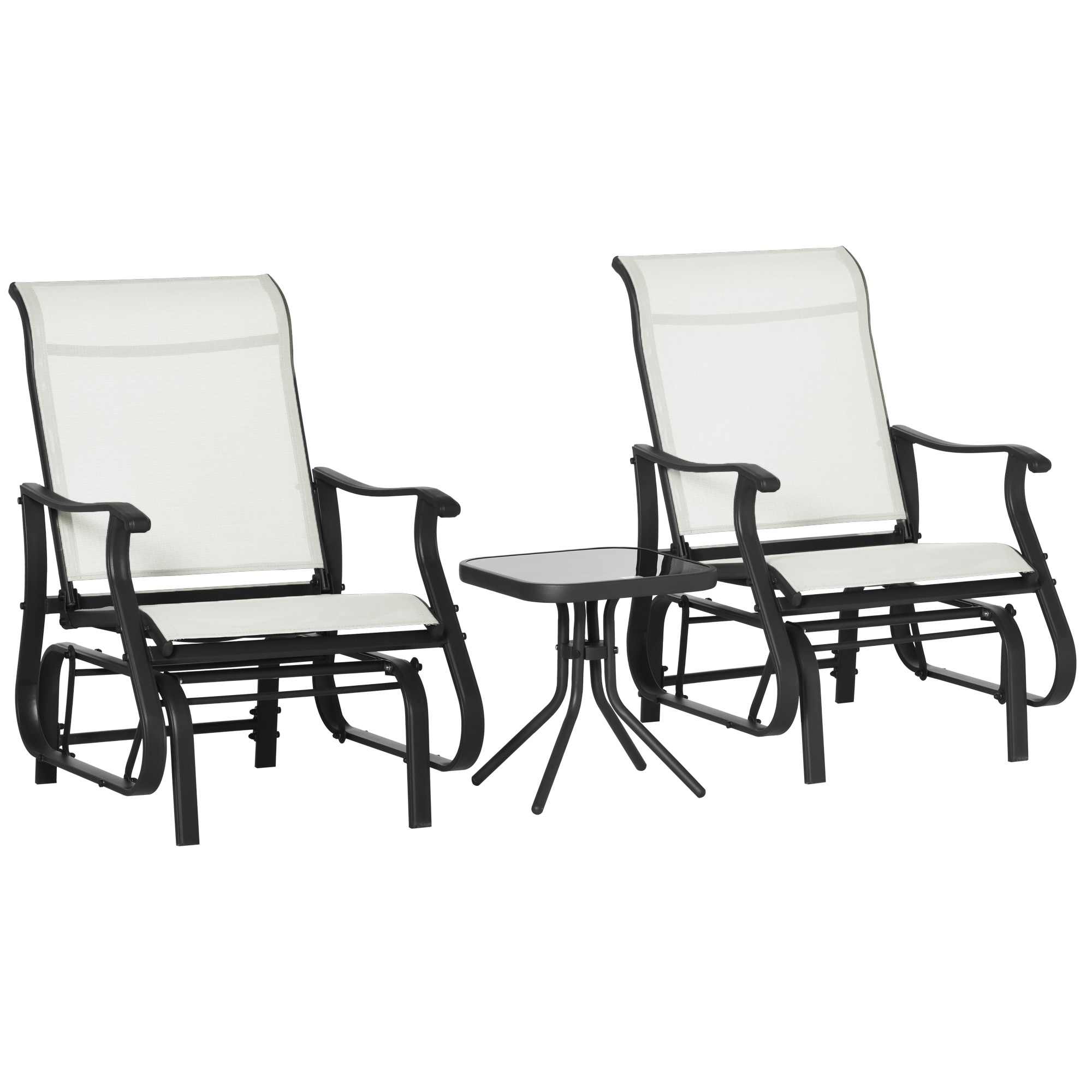 LIVIZA GIGS-2225P200856 3 -Piece Patio Conversation Set with Off-white