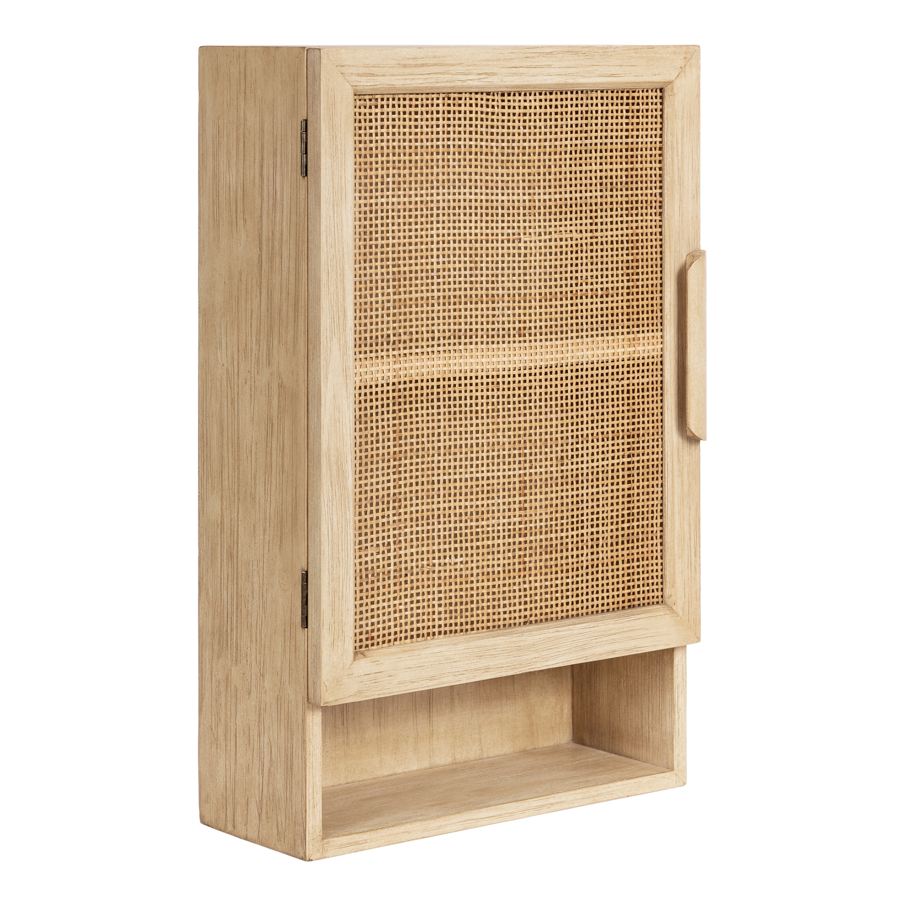 Kate and Laurel 225699 15-in L x 6.75-in D x 23.75-in H Natural Brown Wood Rectangular Wall cabinet 3 Decorative Shelves