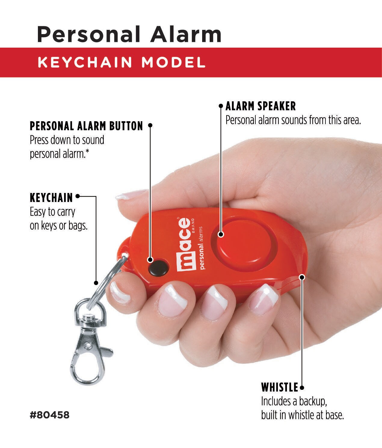 MACE Red Personal Alarm By Mace Brand in the Safety Accessories