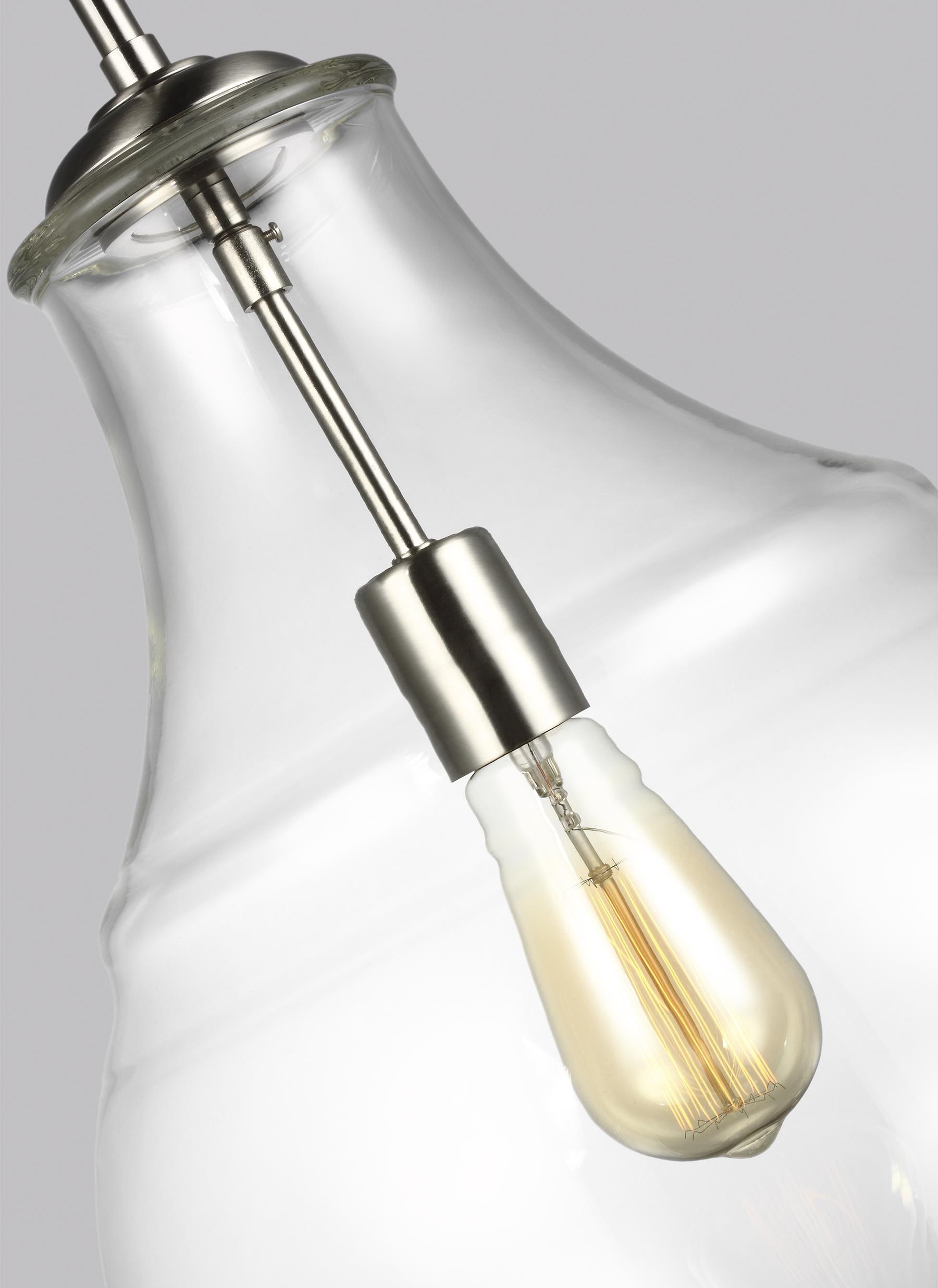 Satin Nickel Clear Glass 1-Light Mini Pendant